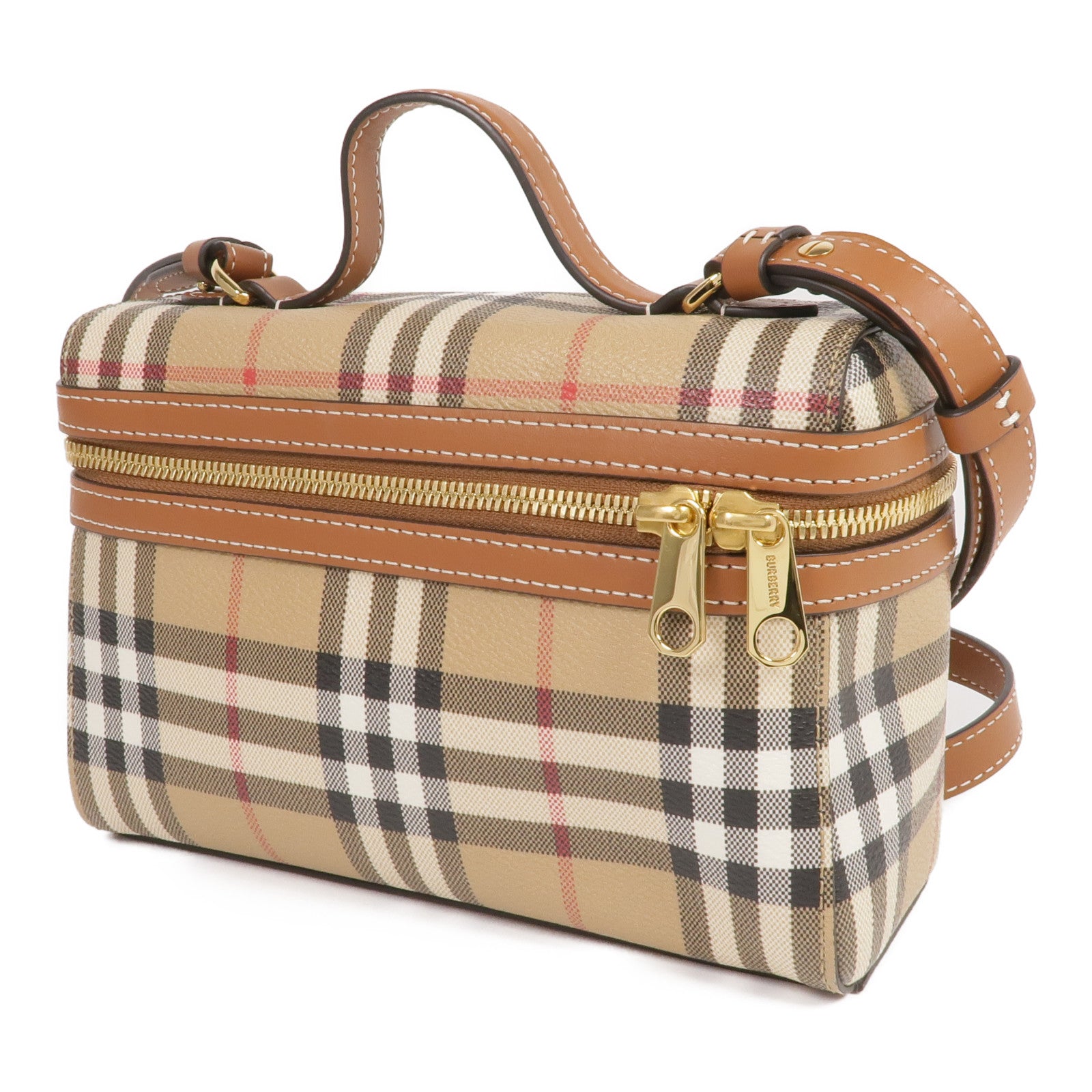 BURBERRY 塗層帆布Vanity 2way Shoulder Bag金扣手挽肩背兩用袋