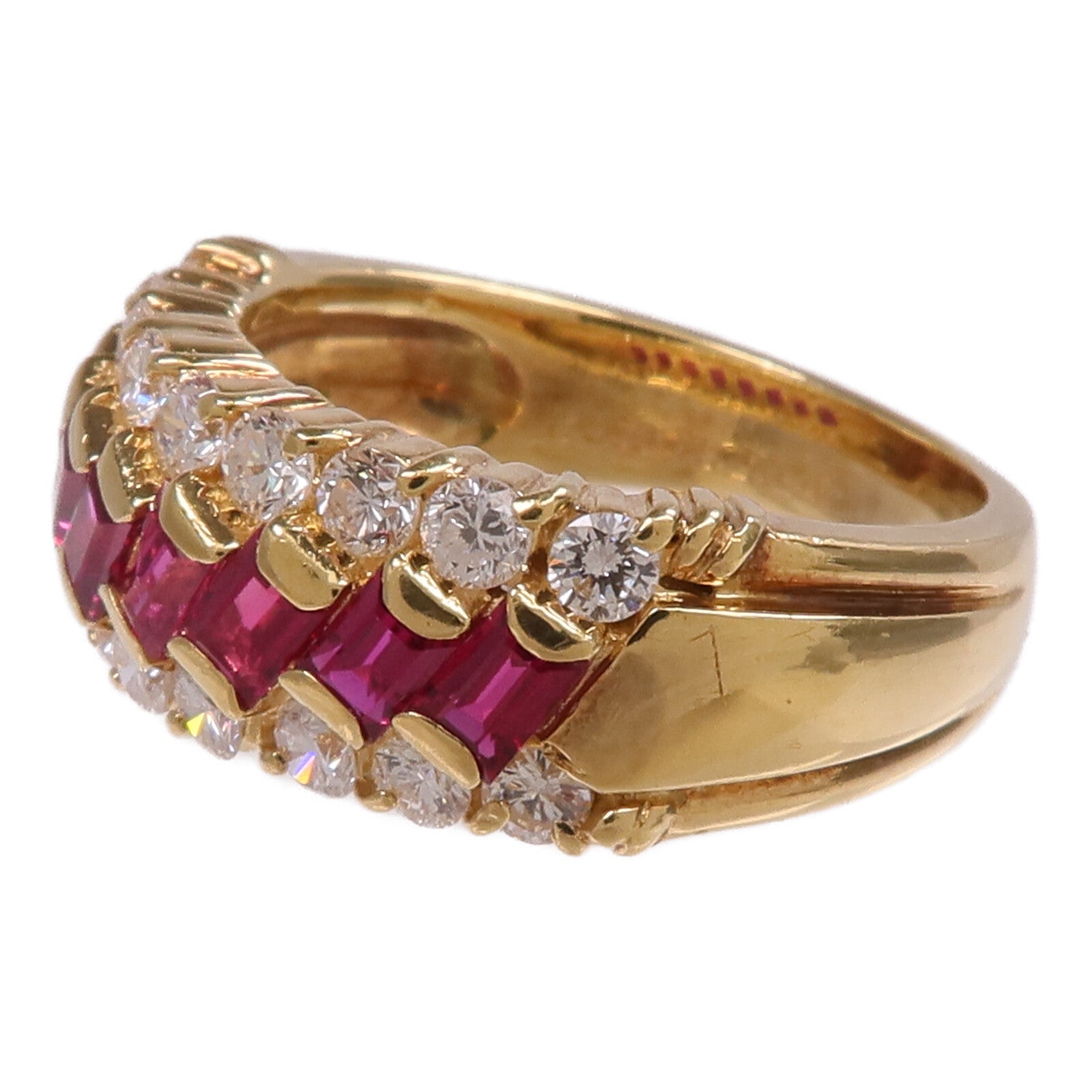 JEWELRY 18K黃金Ruby Diamond Ring紅寶石/鑽石戒指US#5