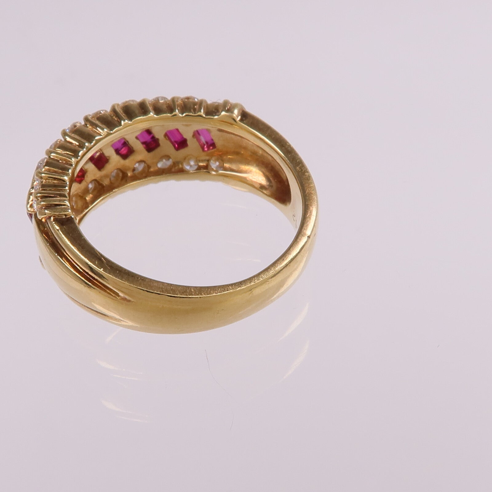 JEWELRY 18K黃金Ruby Diamond Ring紅寶石/鑽石戒指US#5