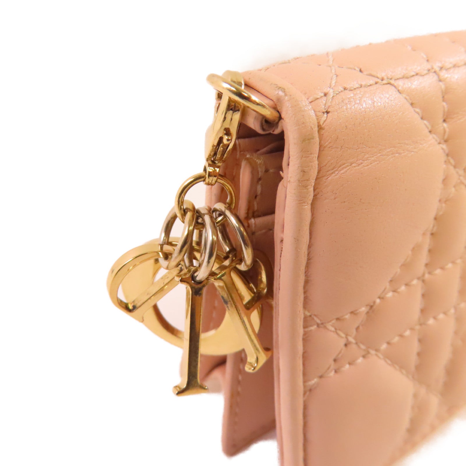 Dior 牛皮皮革Card Case金扣卡套裸色