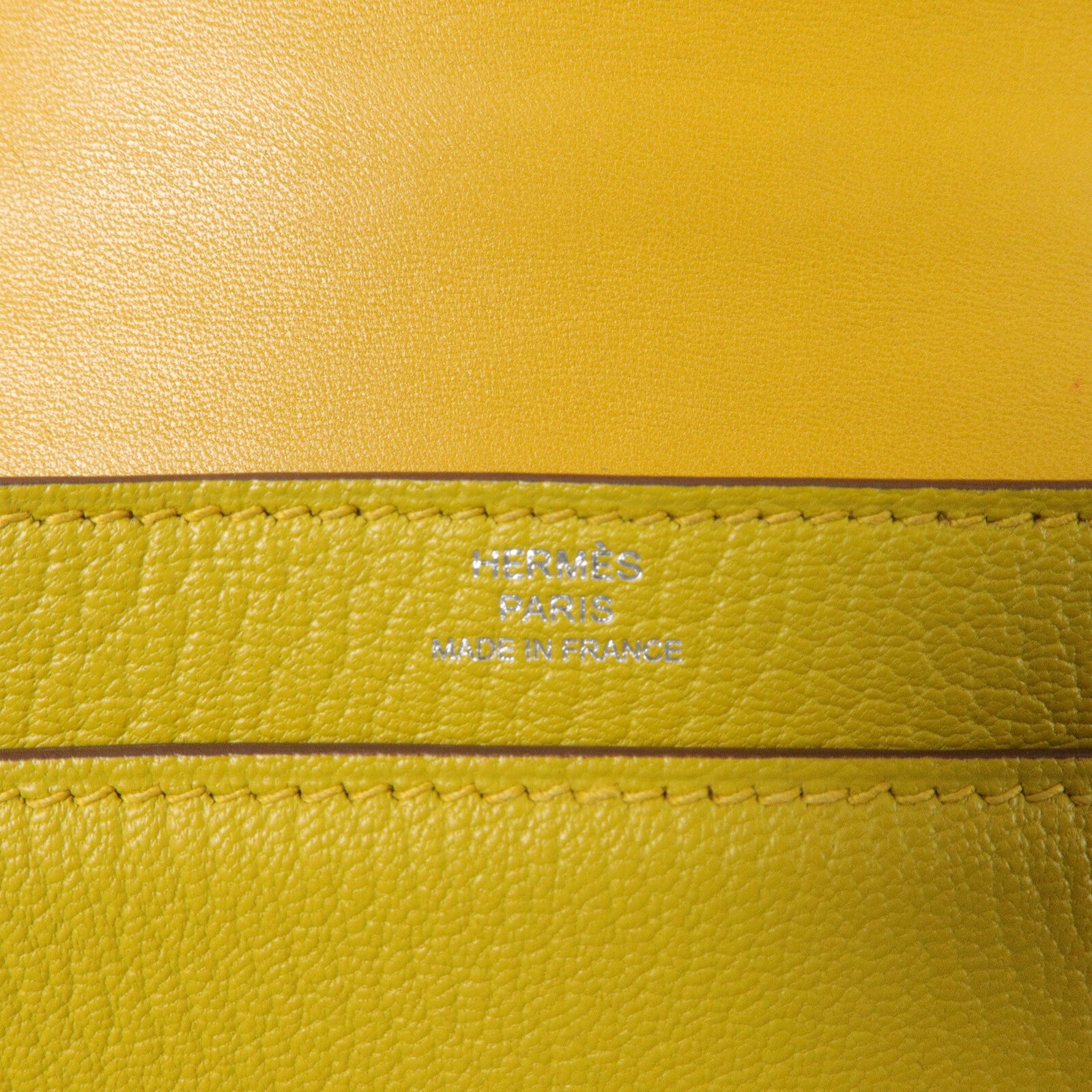 HERMES Chevre皮革Verrou Mini鏈帶肩背袋Jaune Ambre