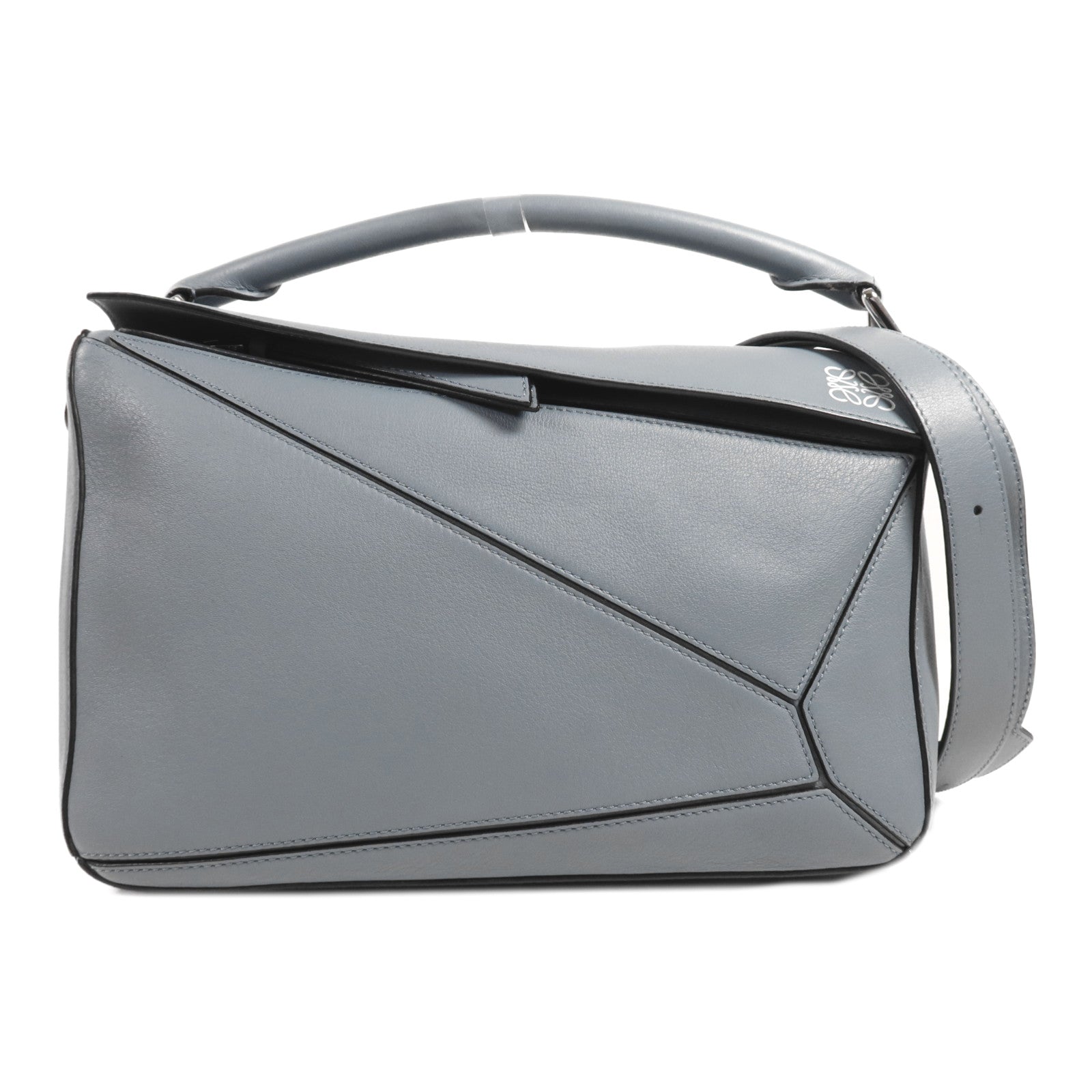 LOEWE 牛皮皮革Puzzle Medium銀扣手挽肩背兩用袋