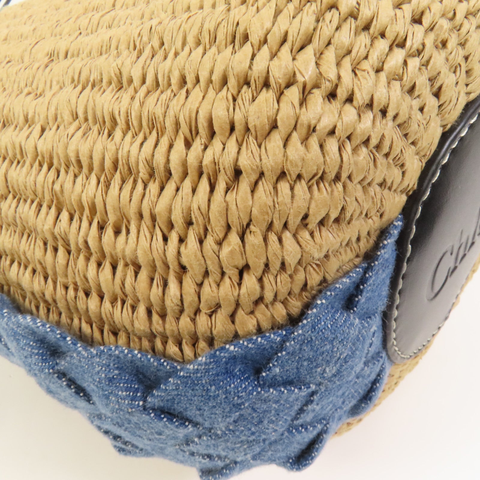 Chloe Raffia Denim Woody Small Basket Bag手挽肩背兩用袋