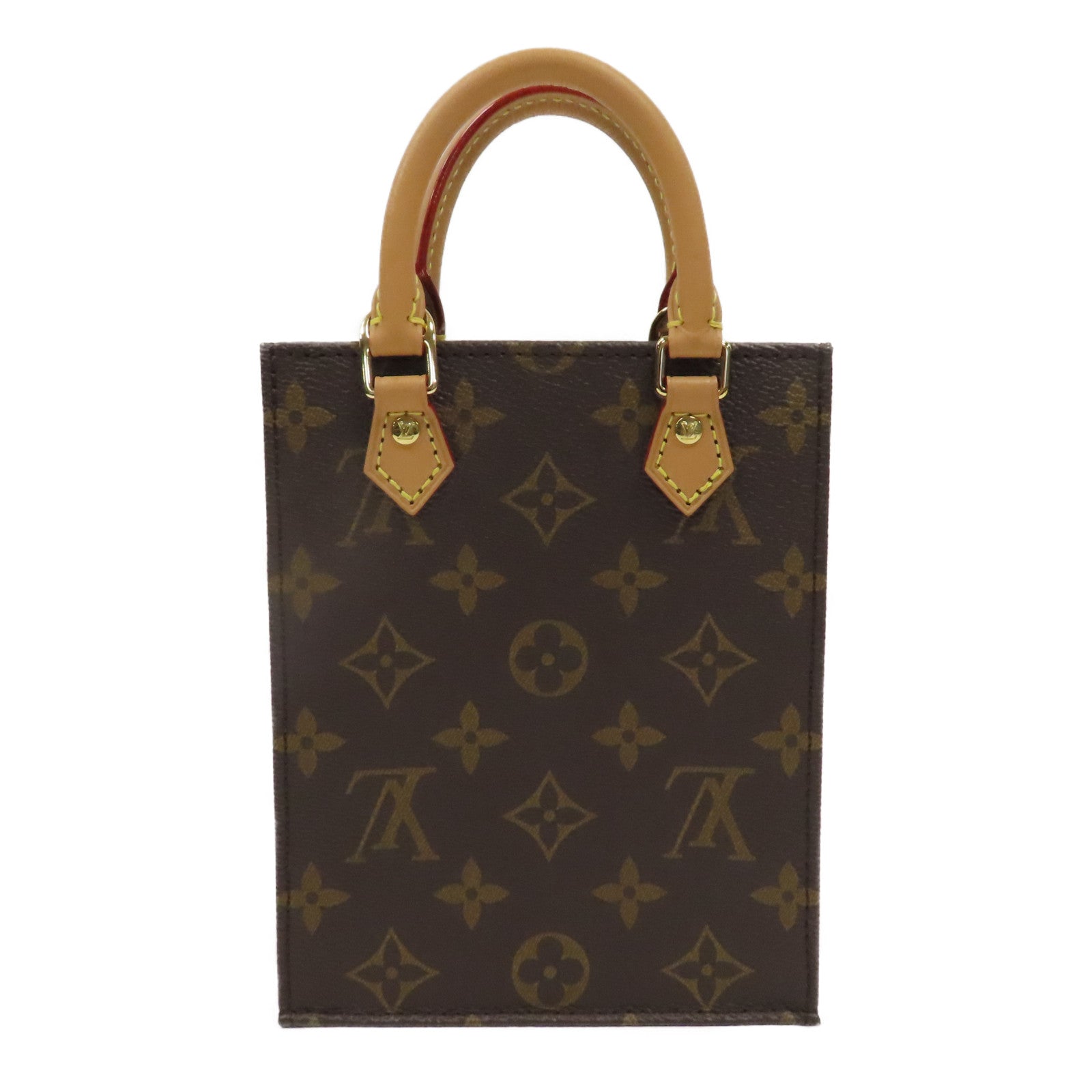 LOUIS VUITTON 【激減優惠】Monogram Petit Sac Plat 2 Way Shoulder金扣手挽肩背兩用袋啡色