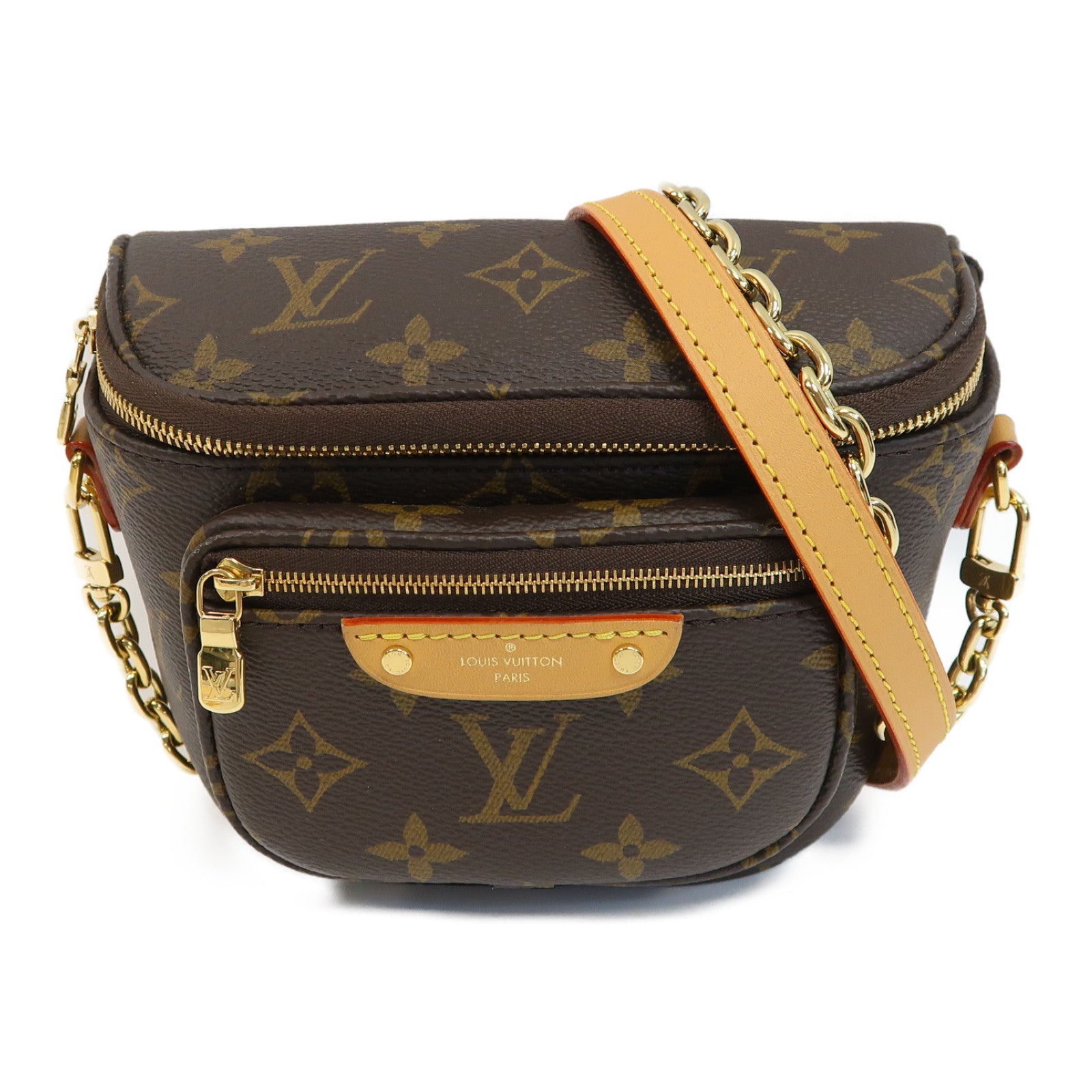 LOUIS VUITTON Monogram Mini Bumbag金扣手挽肩背兩用袋啡色
