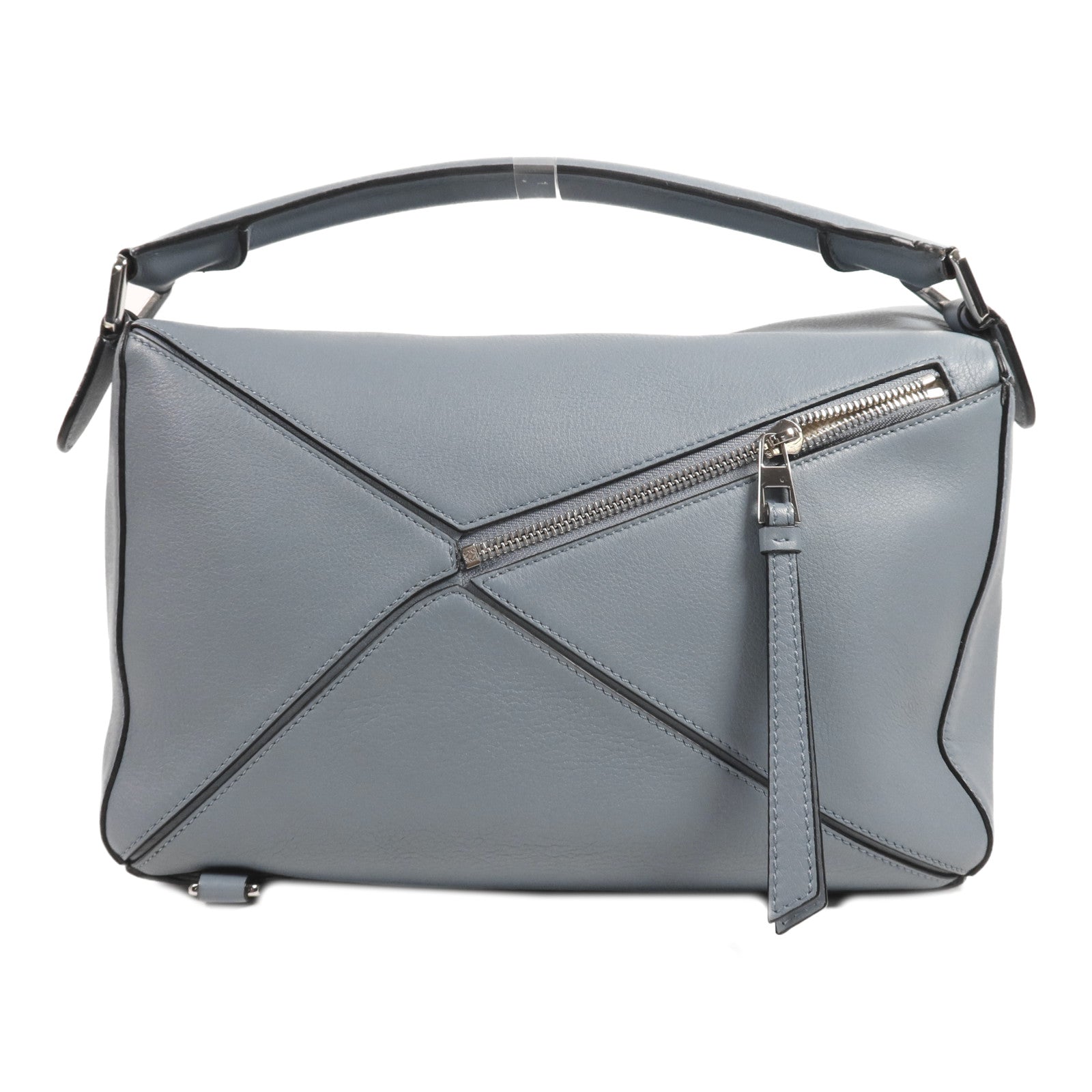 LOEWE 牛皮皮革Puzzle Medium銀扣手挽肩背兩用袋