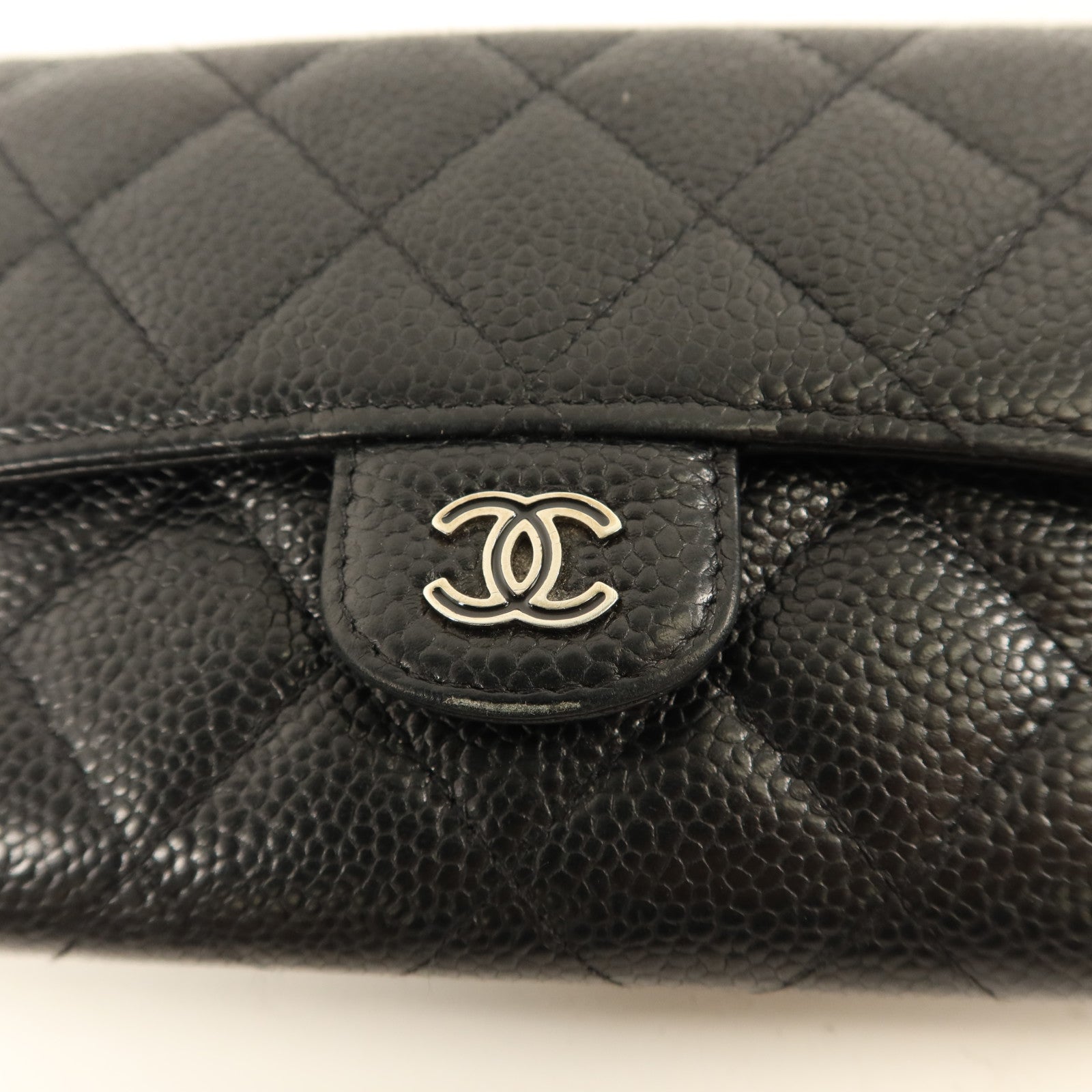 CHANEL 牛皮皮革Wallet銀扣錢包