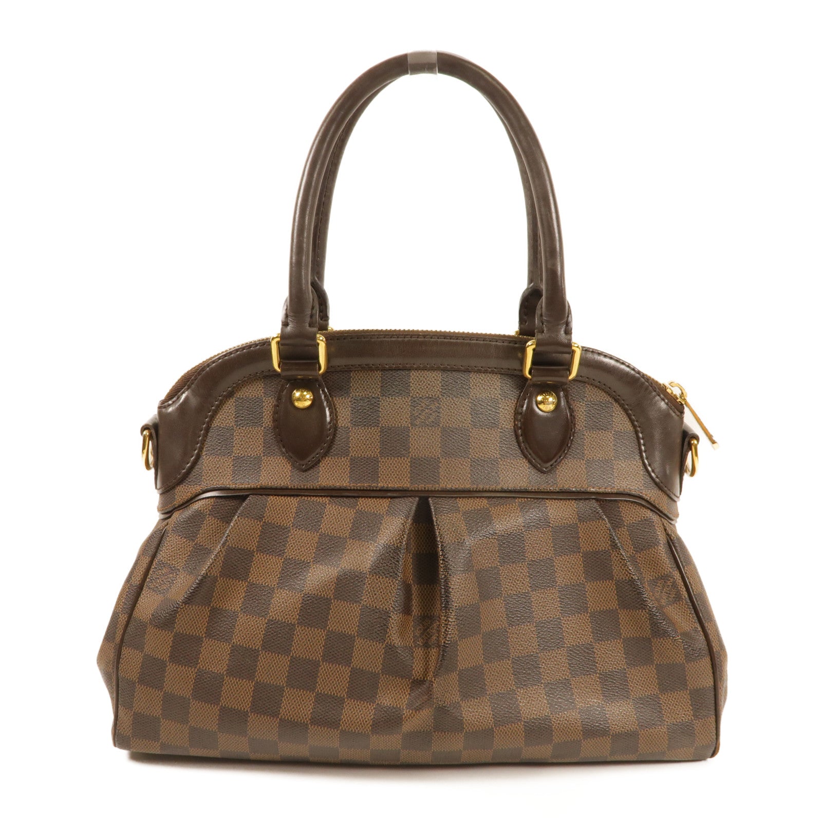 LOUIS VUITTON 【激減優惠】Damier Trevi金扣手挽肩背兩用袋棕色