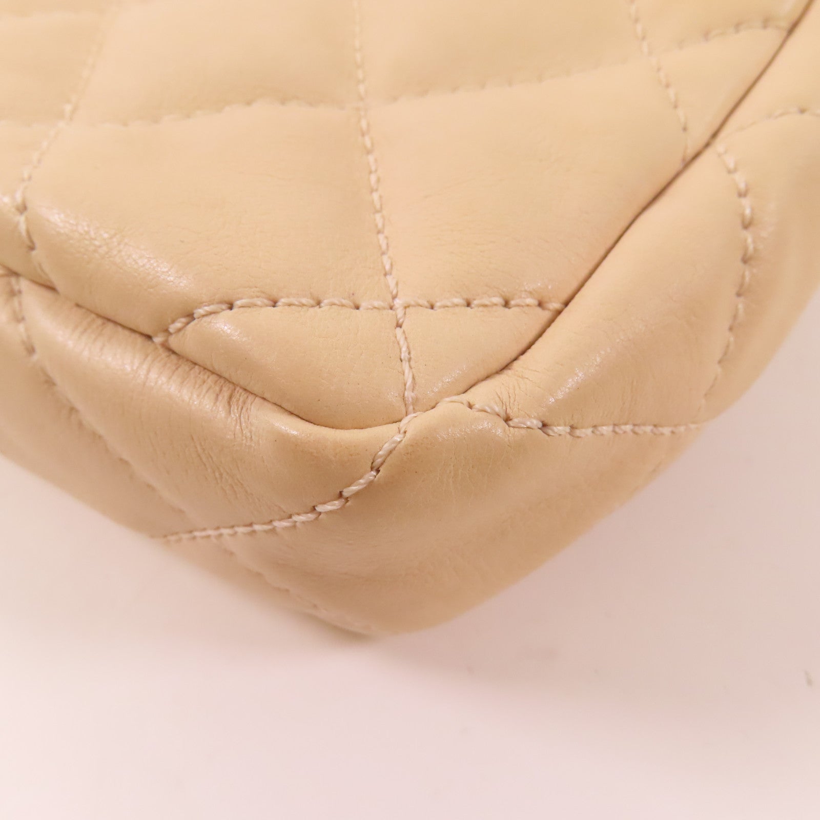 CHANEL 牛皮皮革Chain Shoulder銀扣鏈帶肩背袋