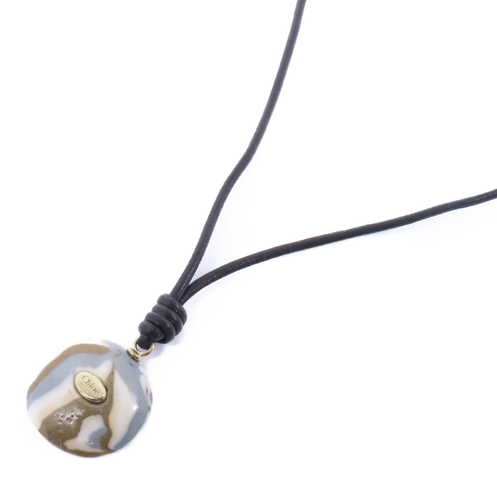 Chloe 石頭/皮革Stone Necklace項鍊灰色/米色/黑色