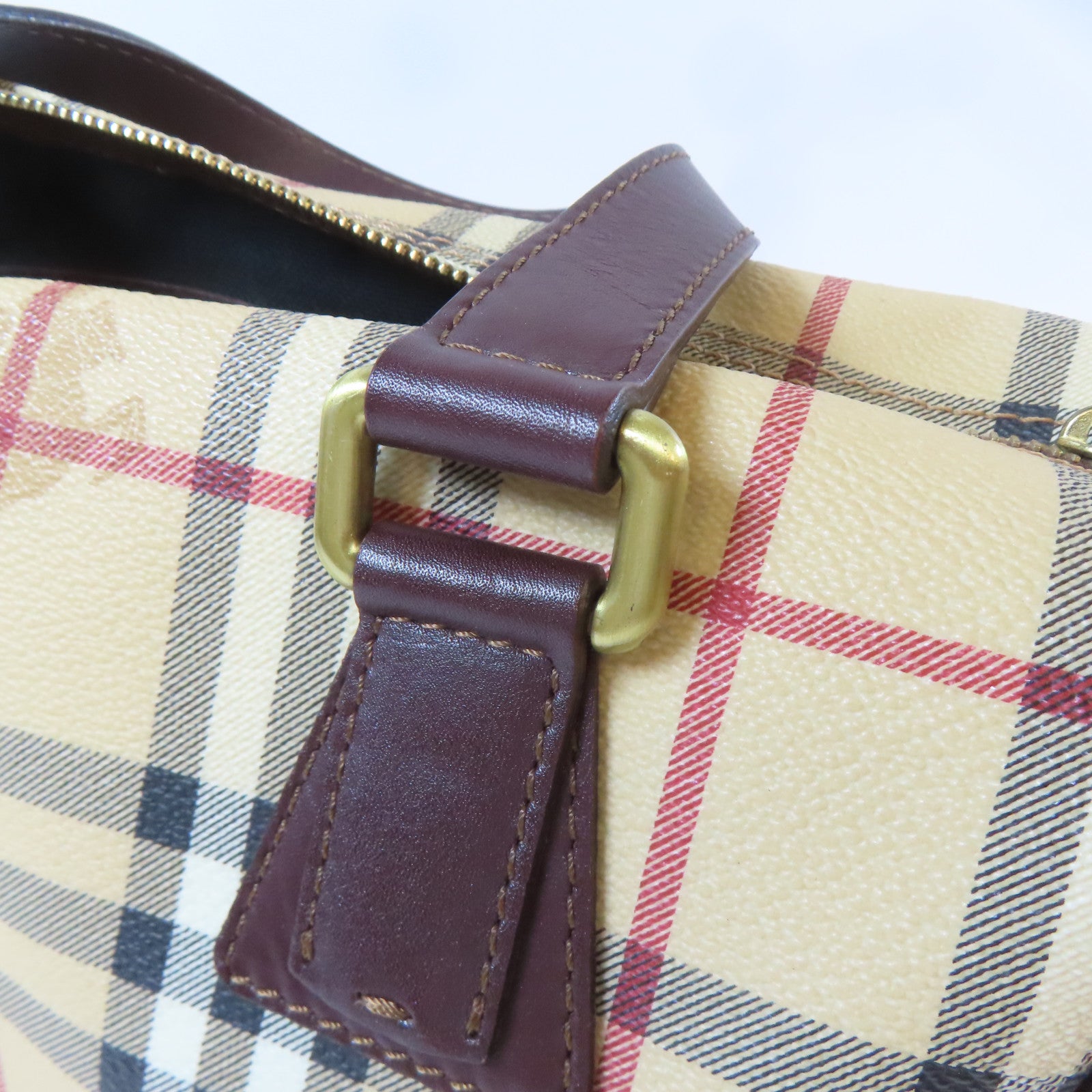 BURBERRY 塗層帆布Hand Bag金扣手挽袋米色