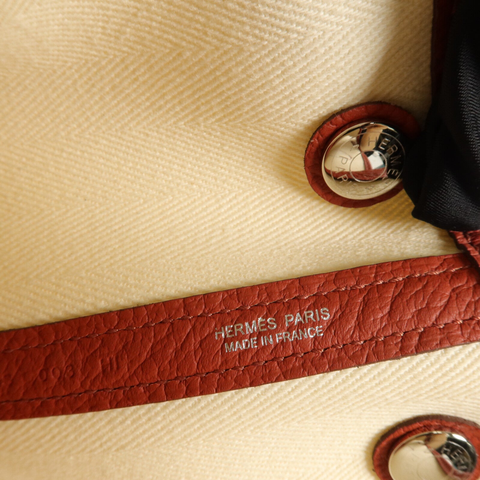 HERMES ToileChevron/Country皮革Garden Party TPM手挽袋Rouge Duchesse/Nata