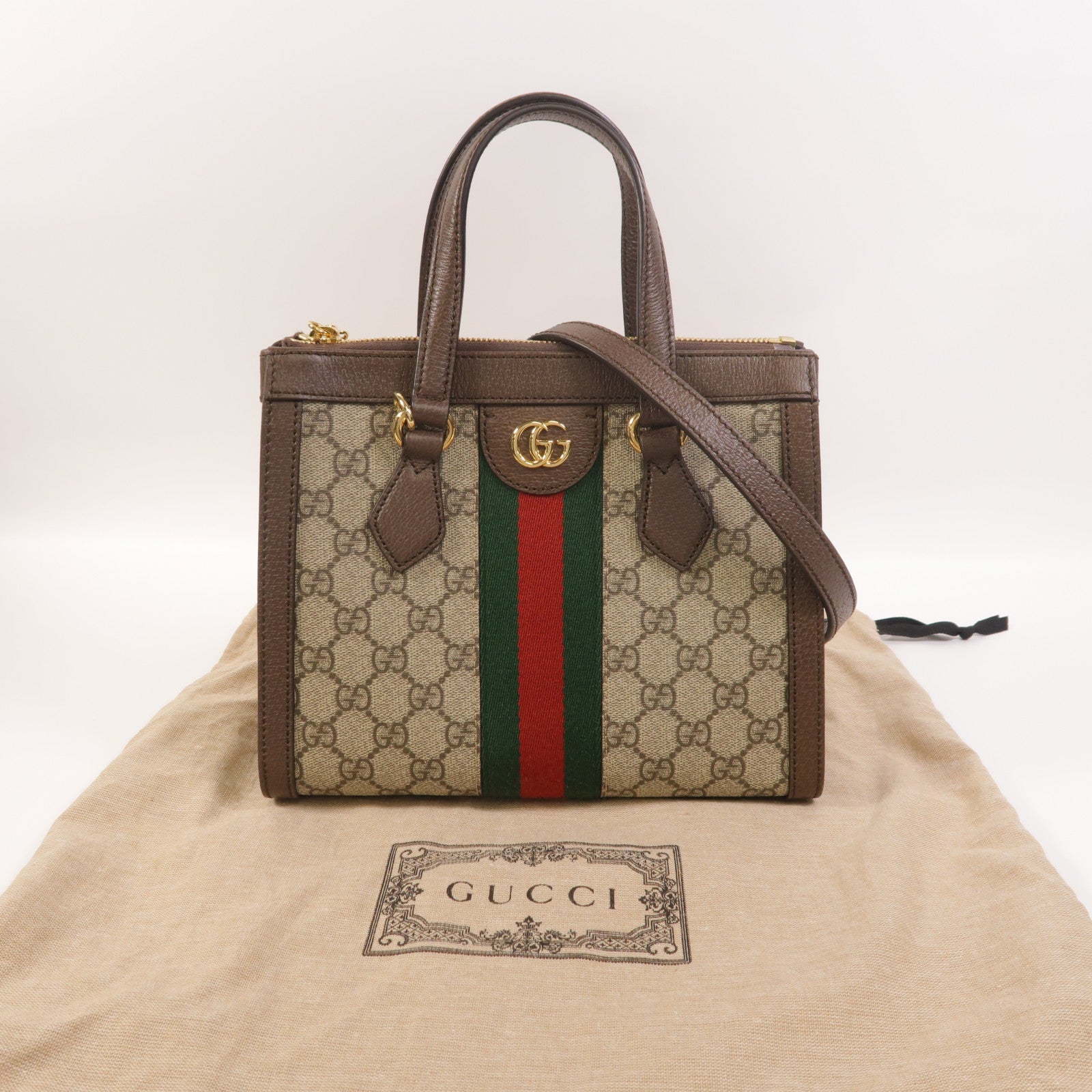 GUCCI 塗層帆布Ophidia Small Tote手挽肩背兩用袋