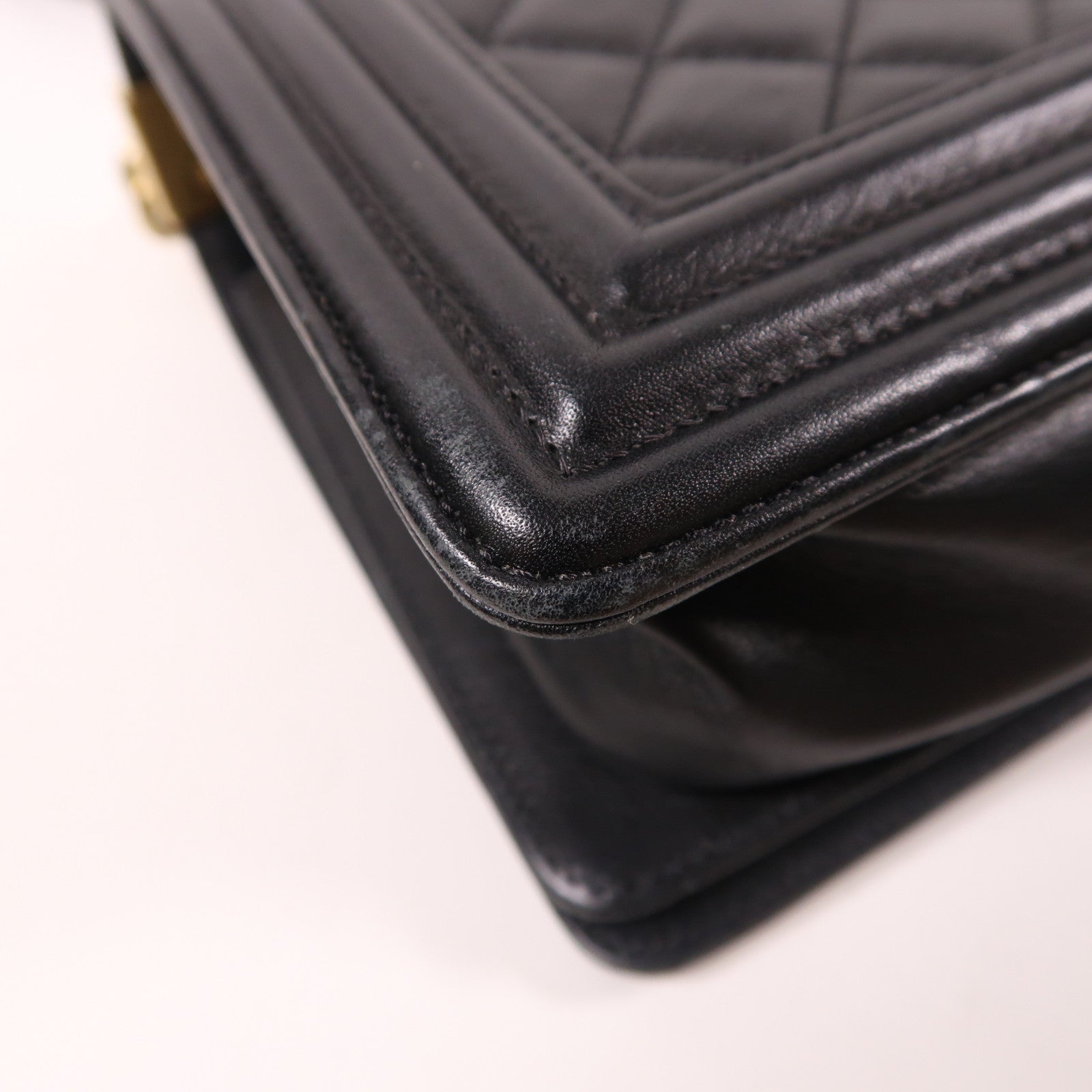 CHANEL【激減優惠】 羊皮皮革Boy 25cm金扣鏈帶肩背袋