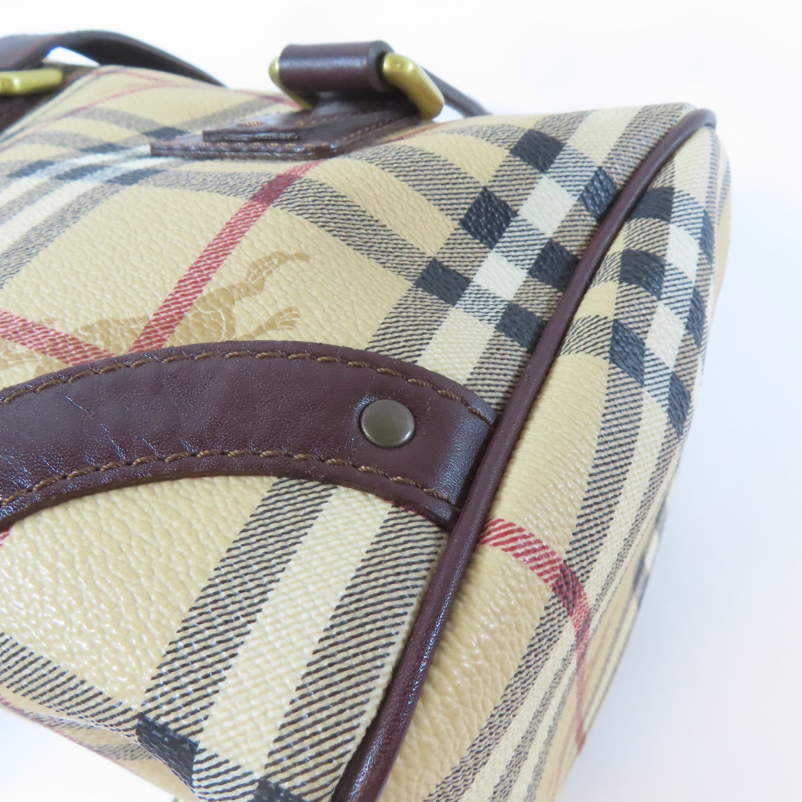 BURBERRY 塗層帆布Hand Bag金扣手挽袋米色