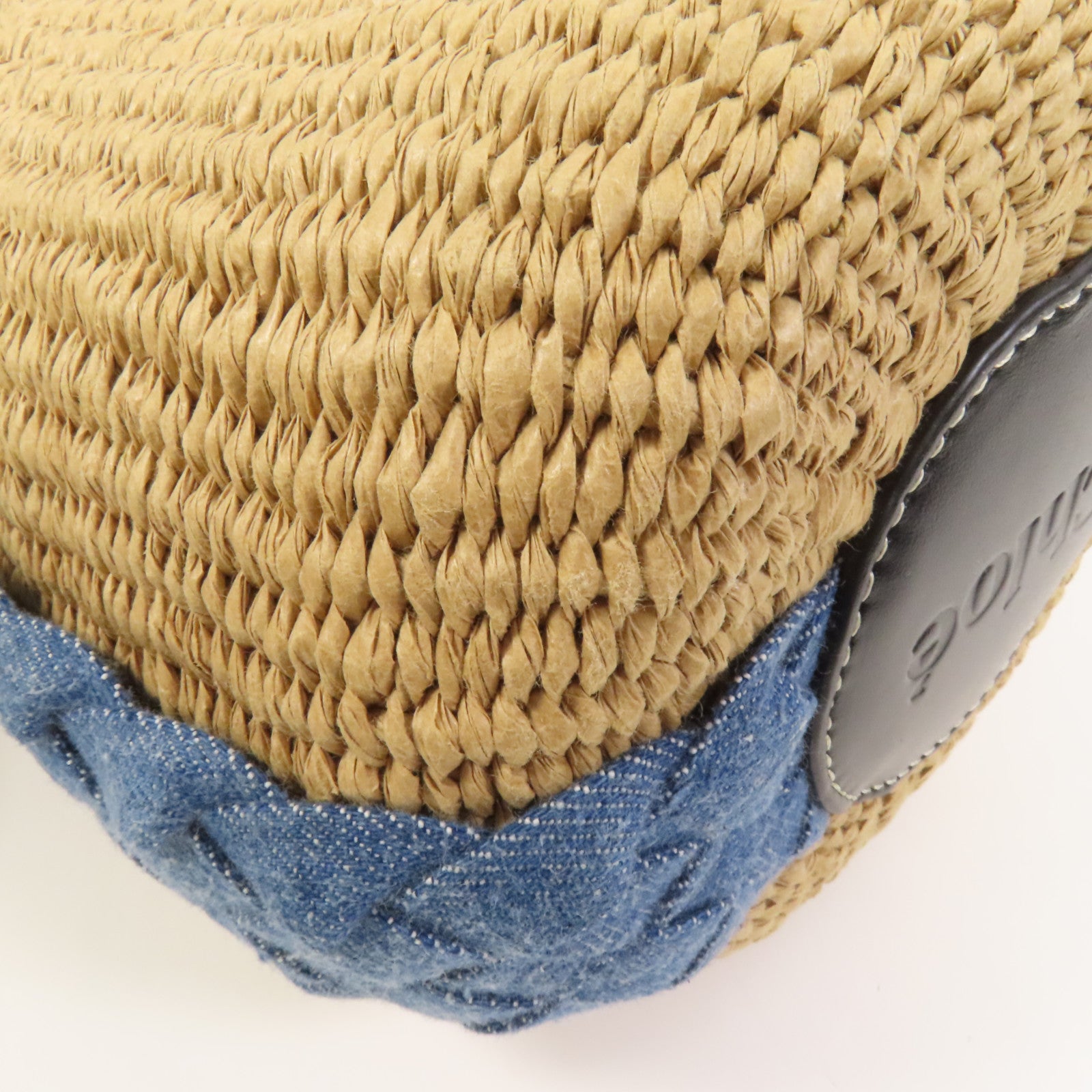 Chloe Raffia Denim Woody Small Basket Bag手挽肩背兩用袋