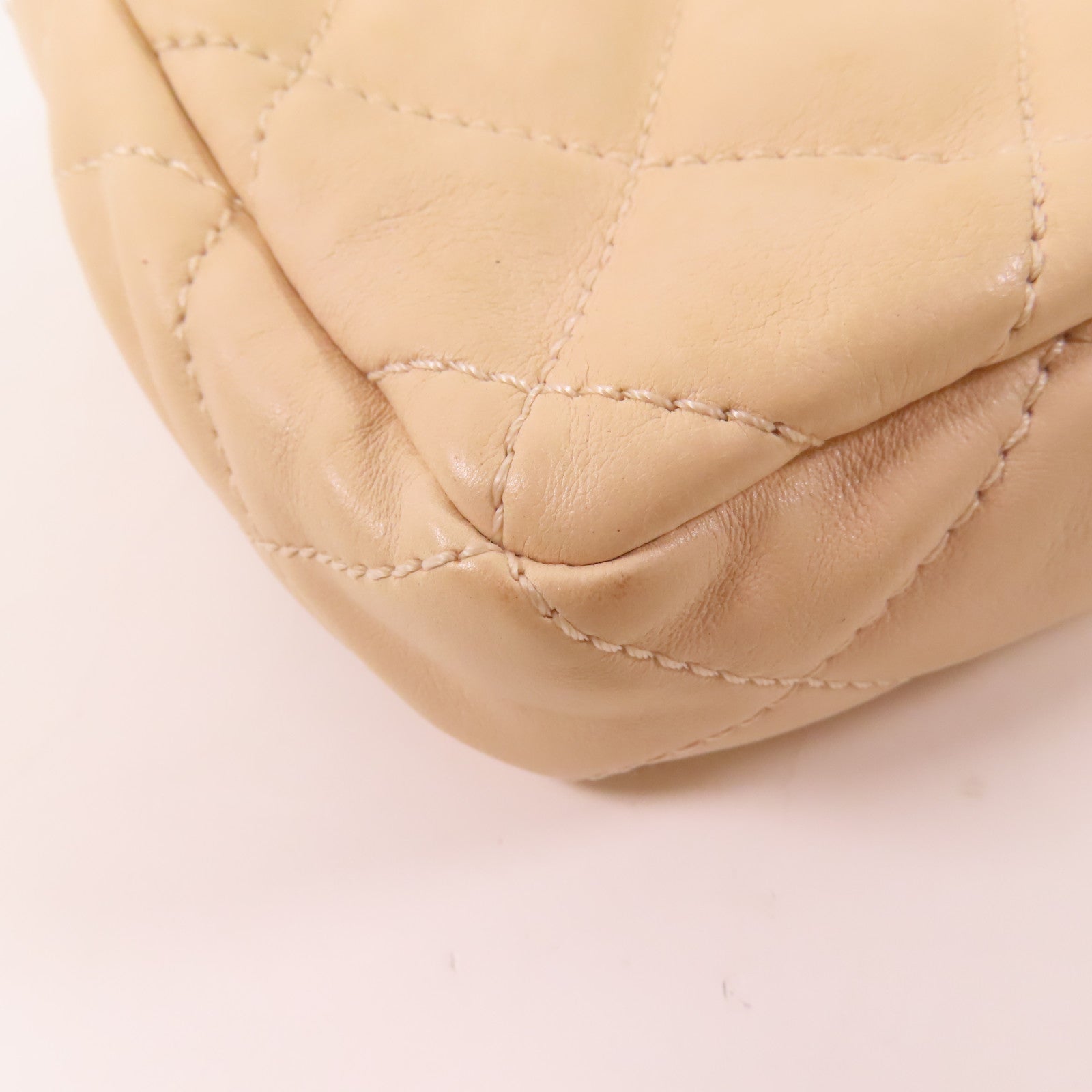 CHANEL 牛皮皮革Chain Shoulder銀扣鏈帶肩背袋