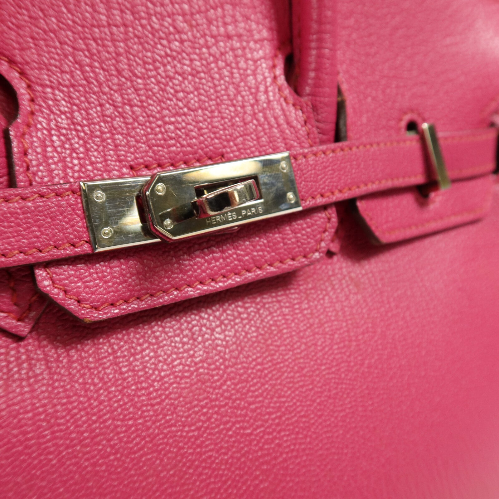 HERMES Chevre皮革Birkin 25手挽袋Rose Pourpre