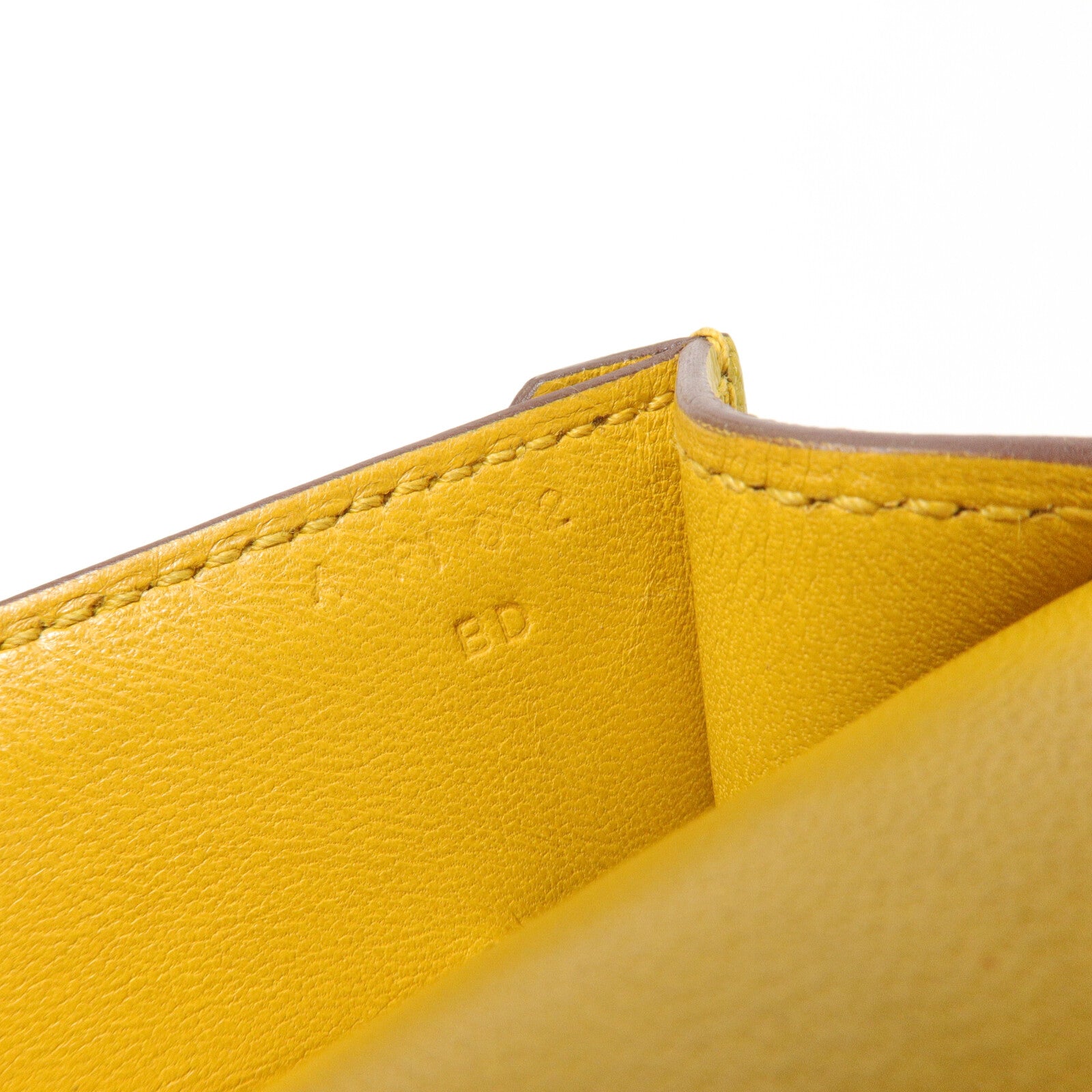 HERMES Chevre皮革Verrou Mini鏈帶肩背袋Jaune Ambre