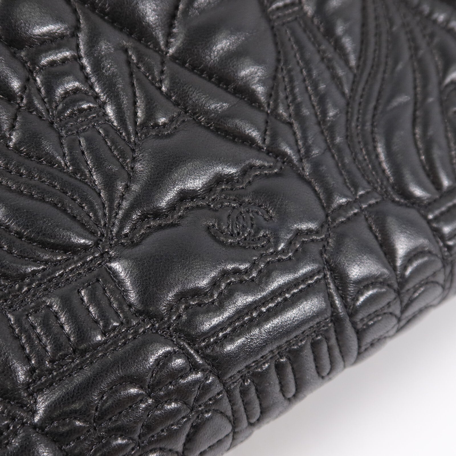 CHANEL 羊皮皮革Paris Moscow Tote鏈帶肩背袋