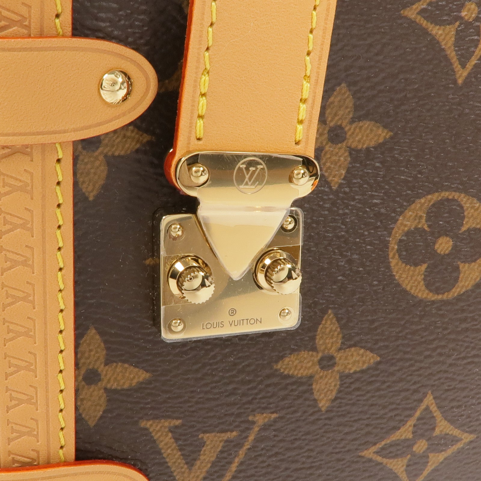 LOUIS VUITTON Monogram Side Trunk金扣手挽肩背兩用袋
