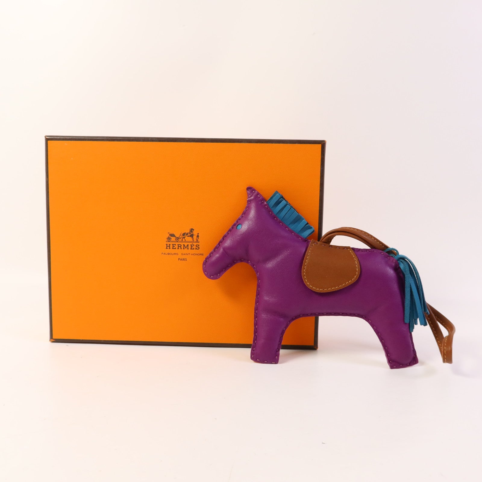 HERMES Milo皮革Rodeo GM掛飾Anemone