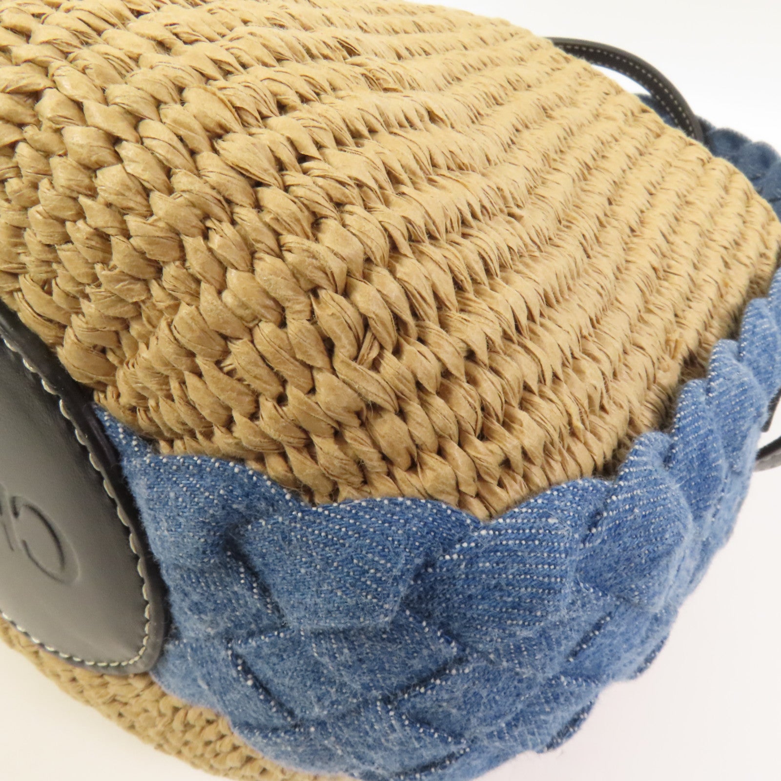 Chloe Raffia Denim Woody Small Basket Bag手挽肩背兩用袋