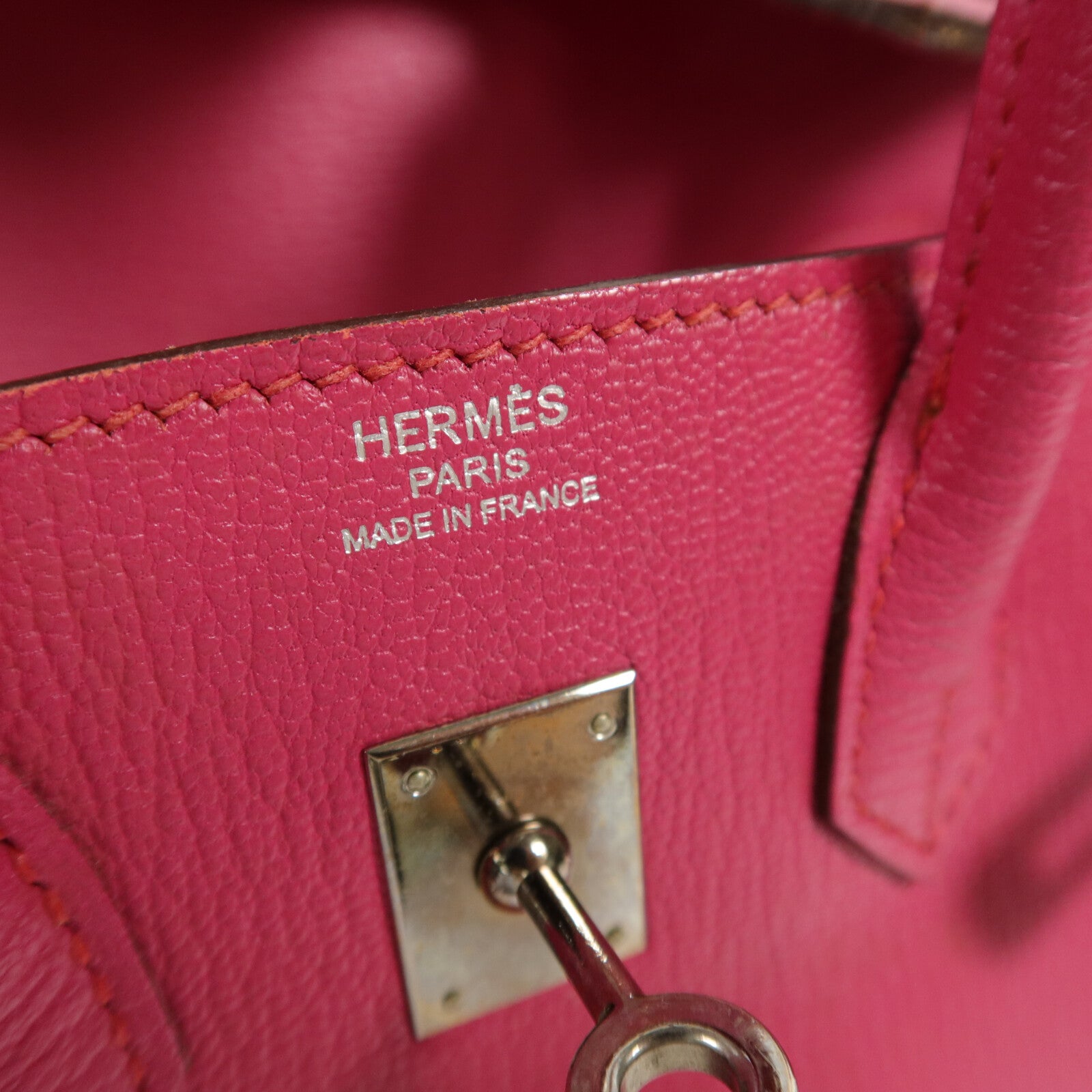 HERMES Chevre皮革Birkin 25手挽袋Rose Pourpre