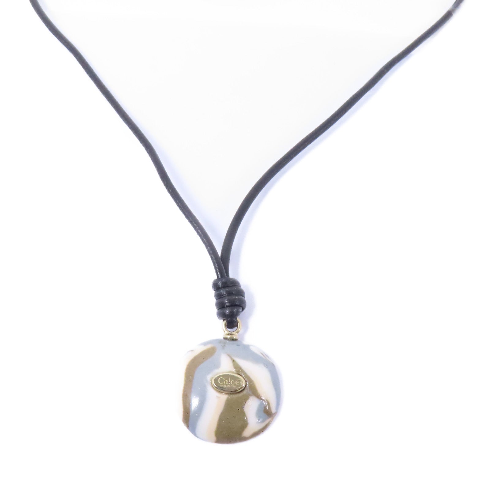 Chloe 石頭/皮革Stone Necklace項鍊灰色/米色/黑色