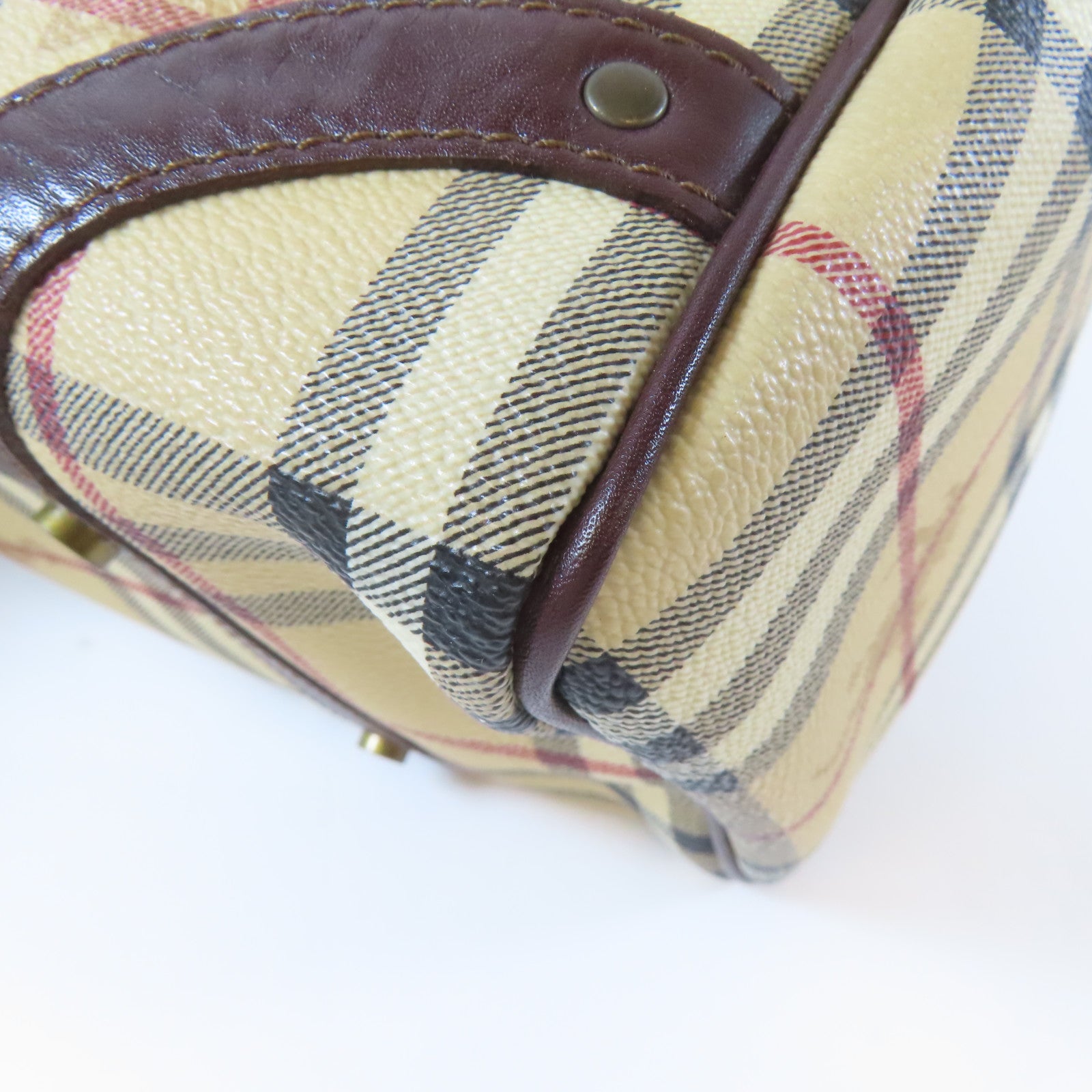 BURBERRY 塗層帆布Hand Bag金扣手挽袋米色