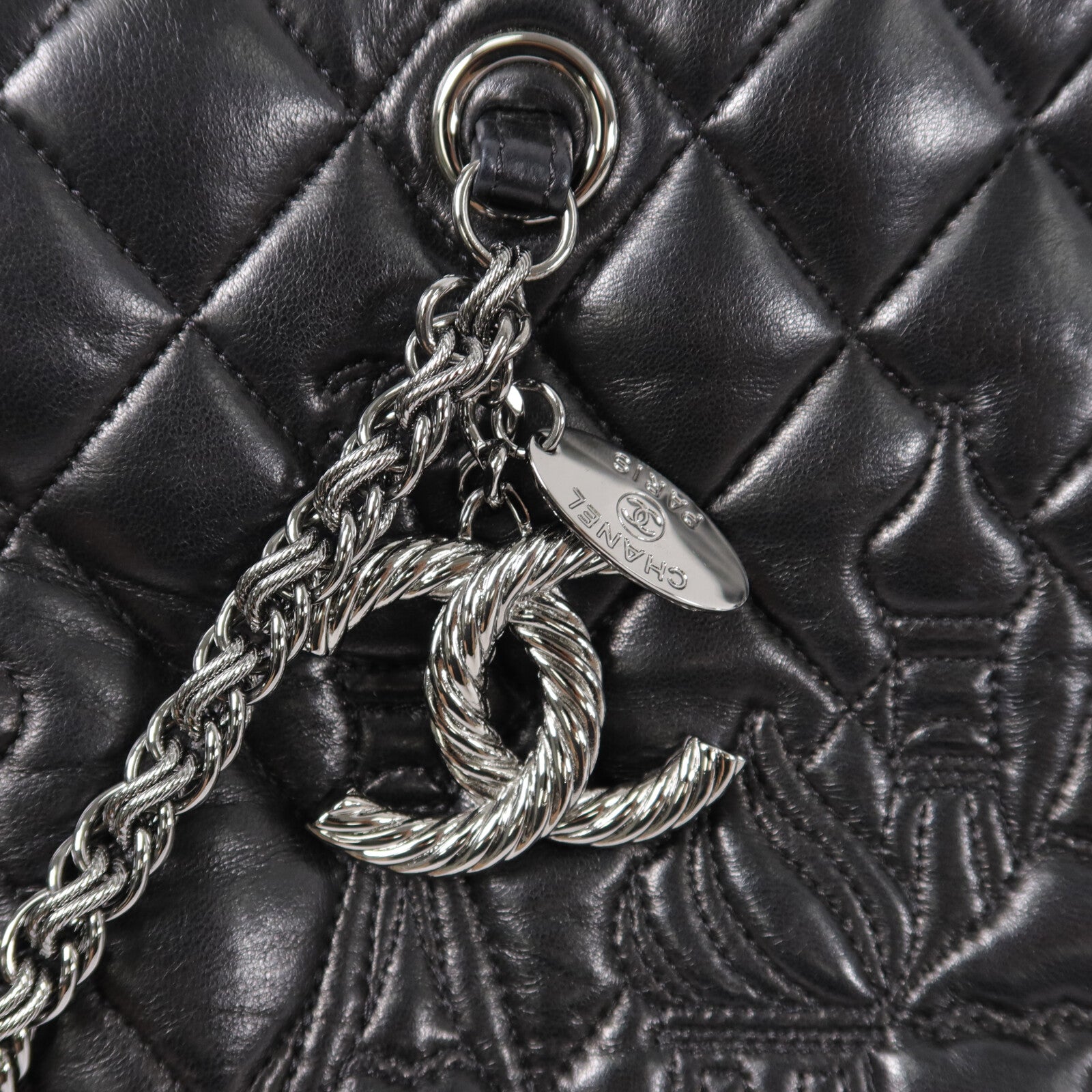 CHANEL 羊皮皮革Paris Moscow Tote鏈帶肩背袋