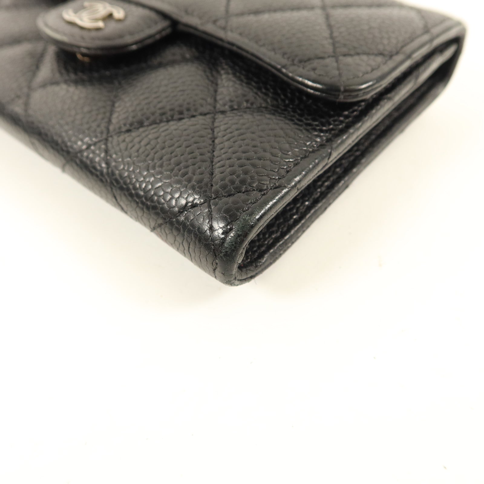 CHANEL 牛皮皮革Wallet銀扣錢包