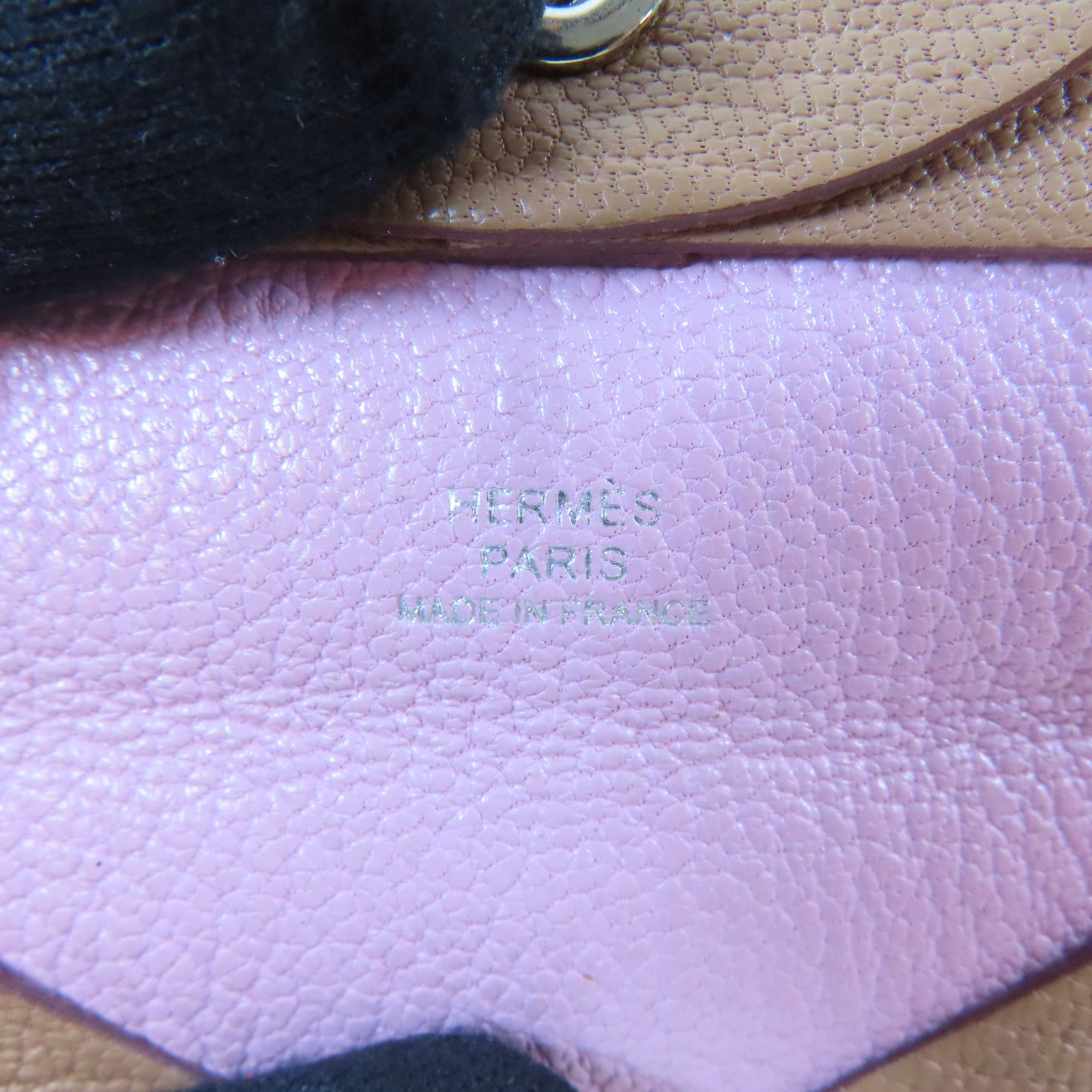 HERMES Chevre皮革Bastia銀扣零錢包啡色