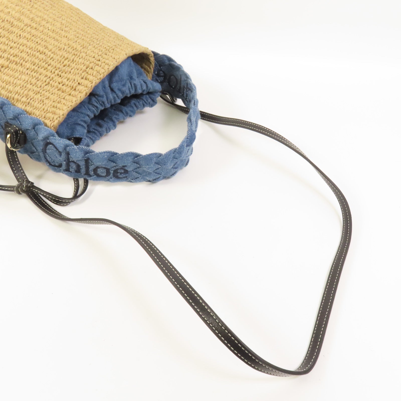 Chloe Raffia Denim Woody Small Basket Bag手挽肩背兩用袋
