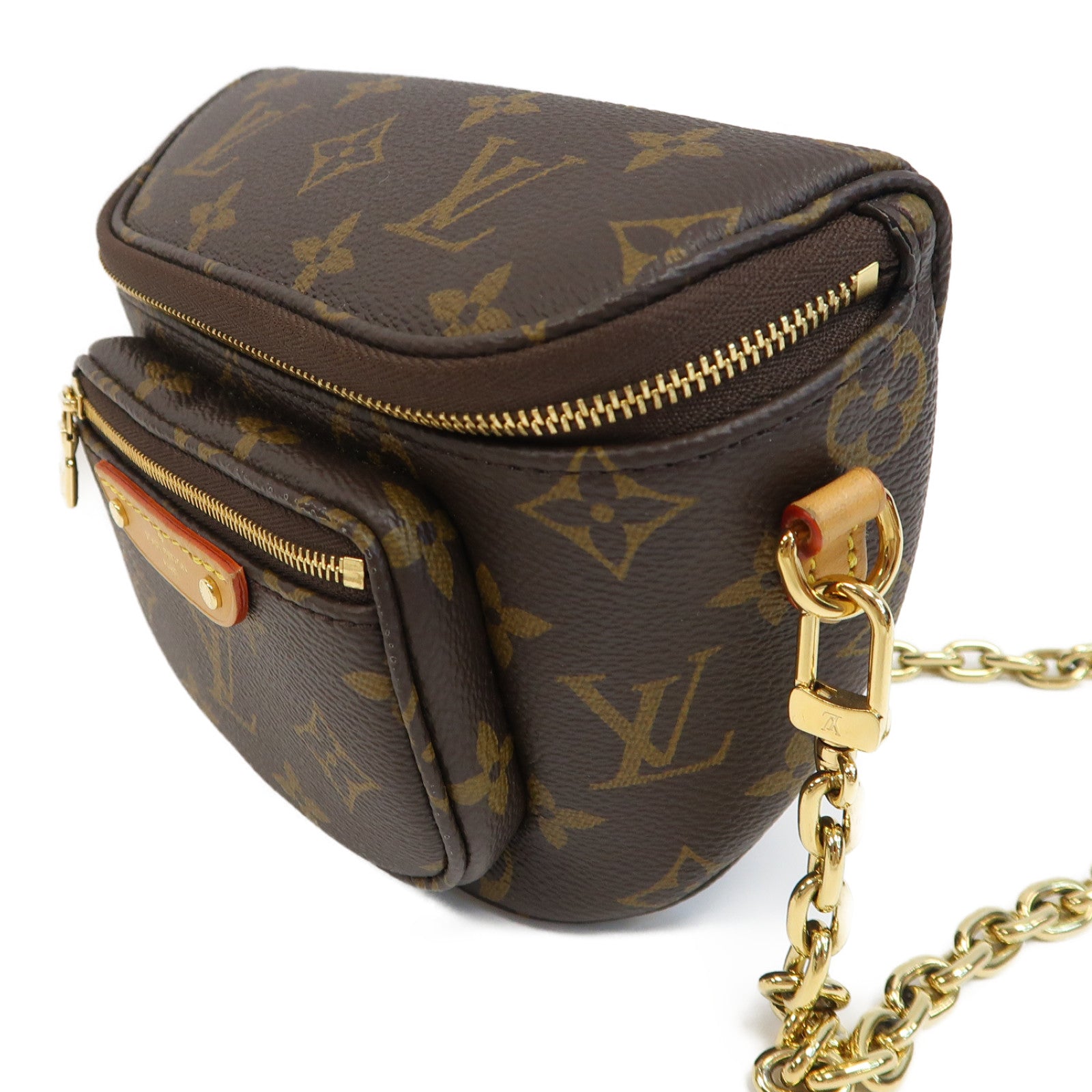 LOUIS VUITTON Monogram Mini Bumbag金扣手挽肩背兩用袋啡色