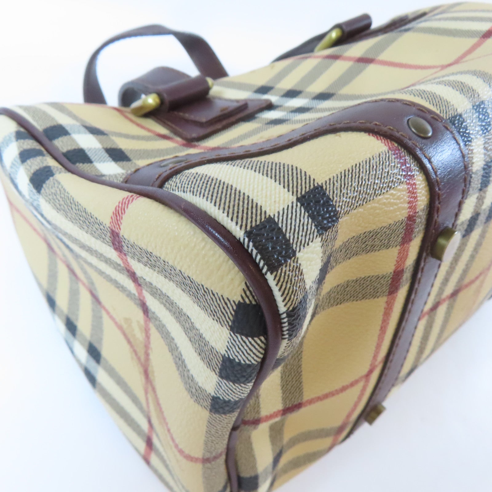 BURBERRY 塗層帆布Hand Bag金扣手挽袋米色