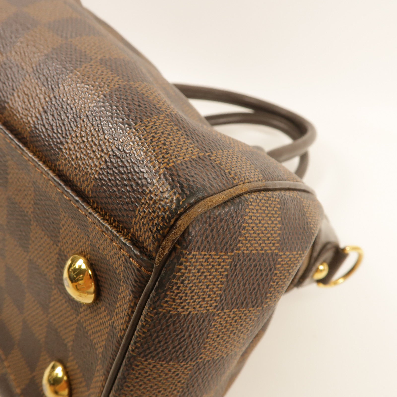 LOUIS VUITTON 【激減優惠】Damier Trevi金扣手挽肩背兩用袋棕色