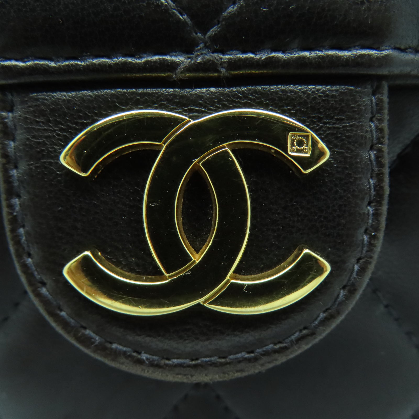 CHANEL 【激減優惠】菱格羊皮皮革Chain Shoulder金扣鏈帶肩背袋黑色
