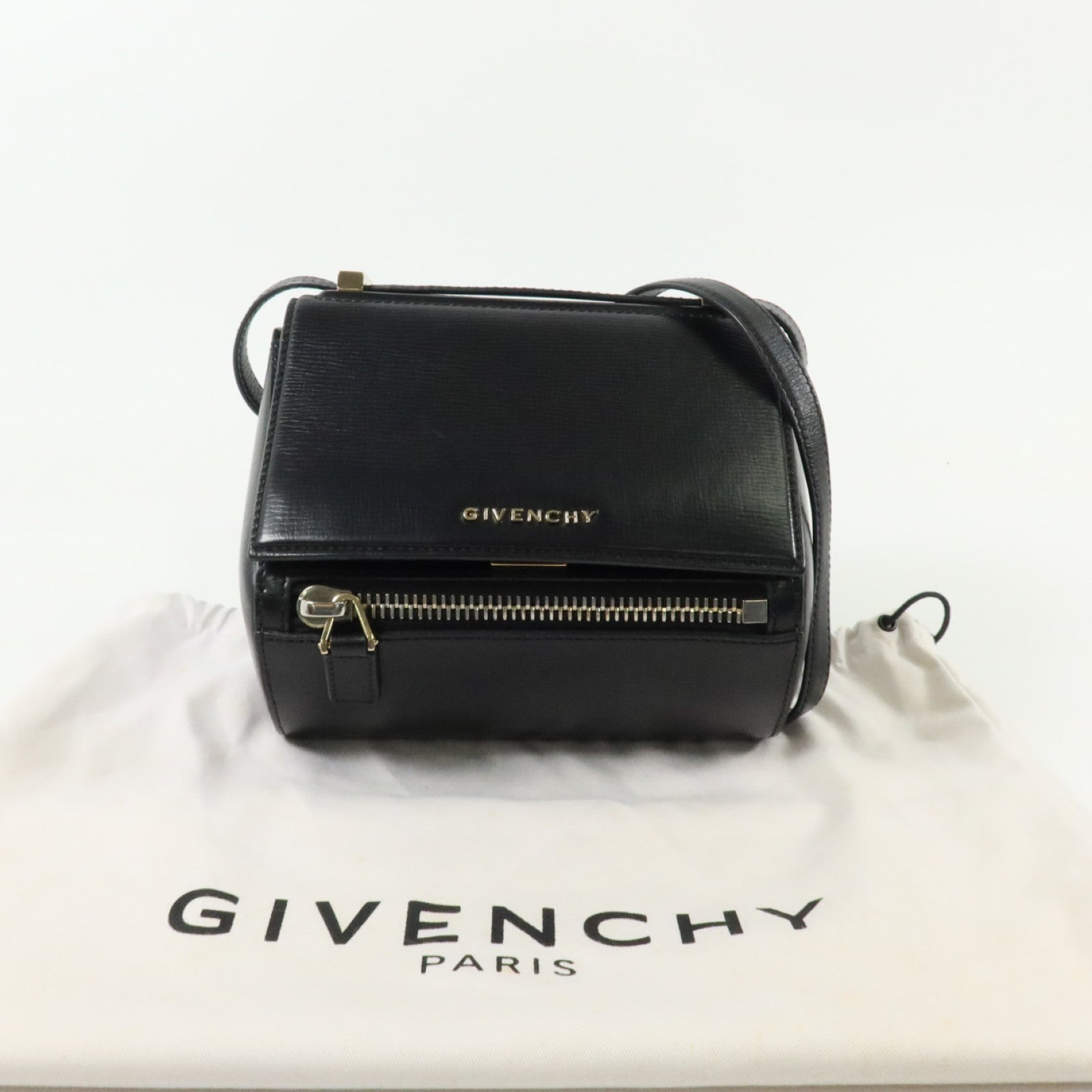 GIVENCHY 牛皮皮革Pandora Box銀扣肩背袋