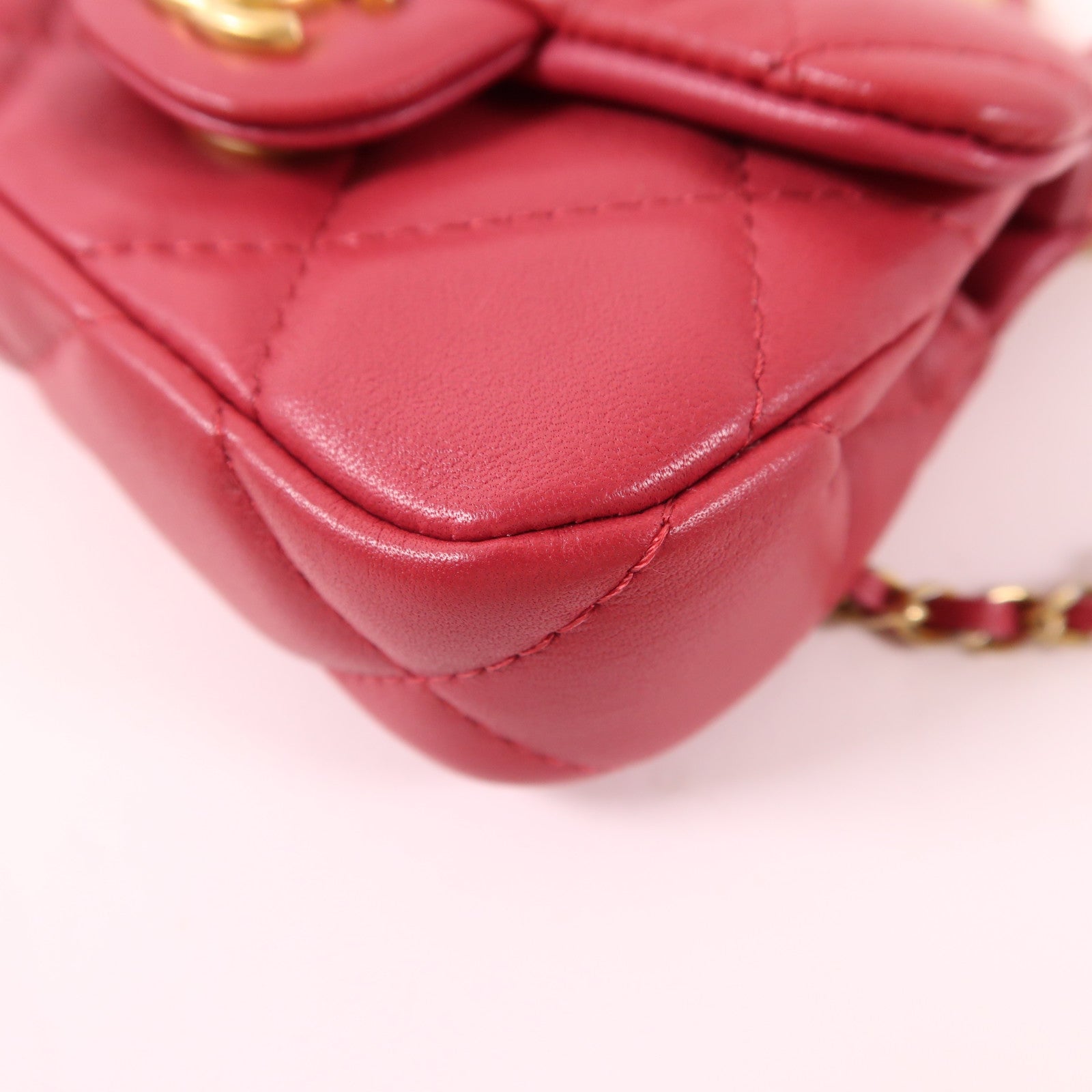 CHANEL 羊皮皮革Mini Top Handle金扣手挽肩背兩用袋