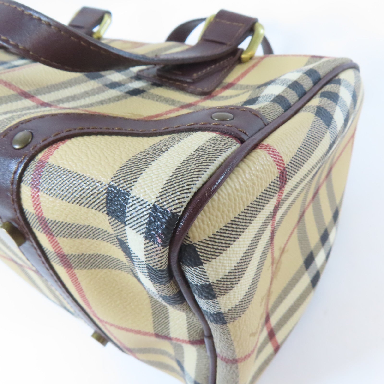 BURBERRY 塗層帆布Hand Bag金扣手挽袋米色