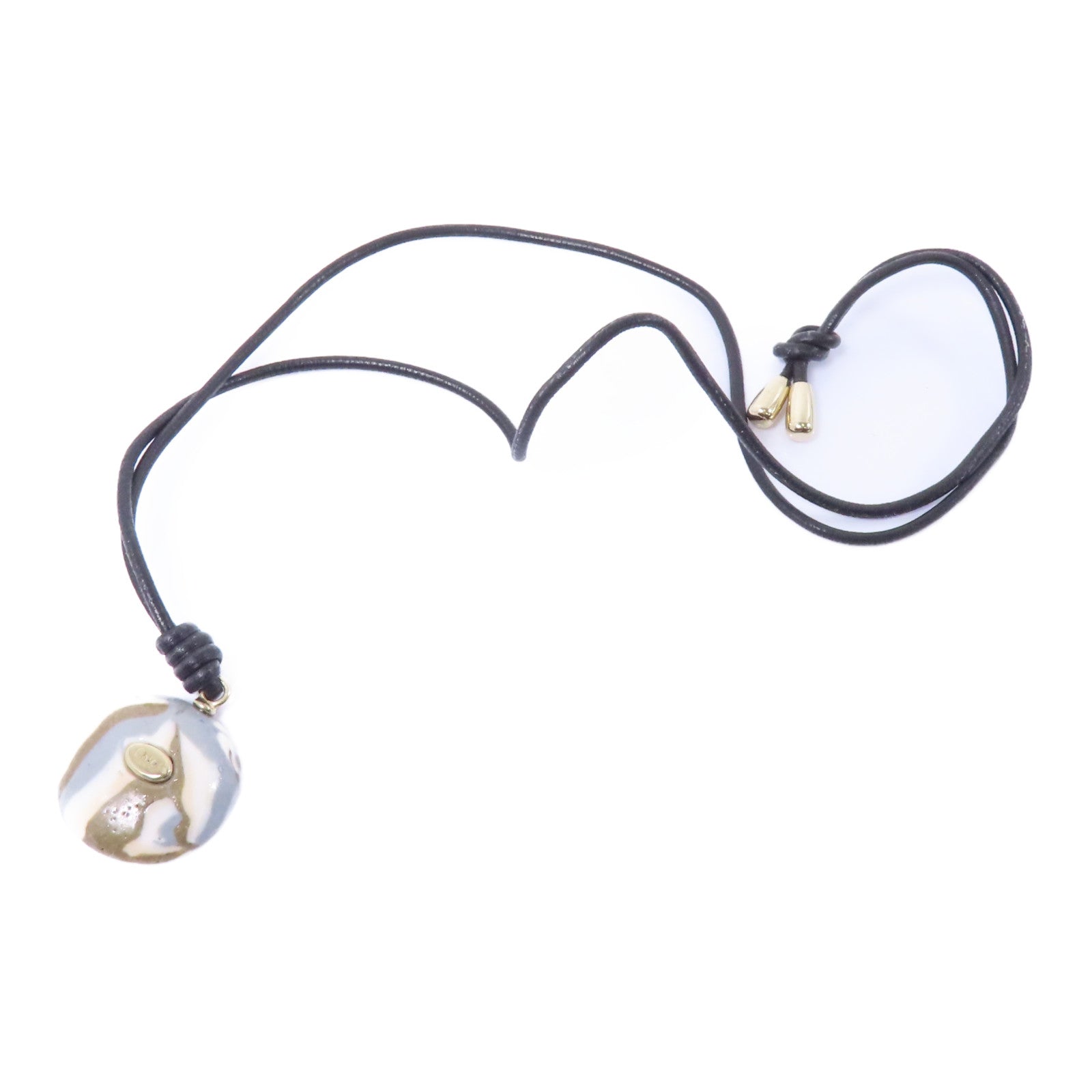 Chloe 石頭/皮革Stone Necklace項鍊灰色/米色/黑色