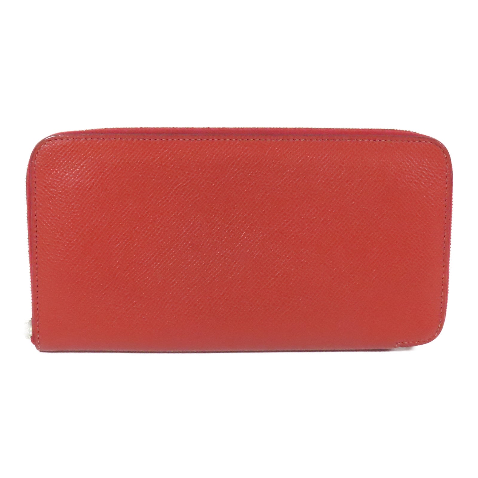 HERMES Epsom皮革Azap Wallet銀扣長錢包Rouge