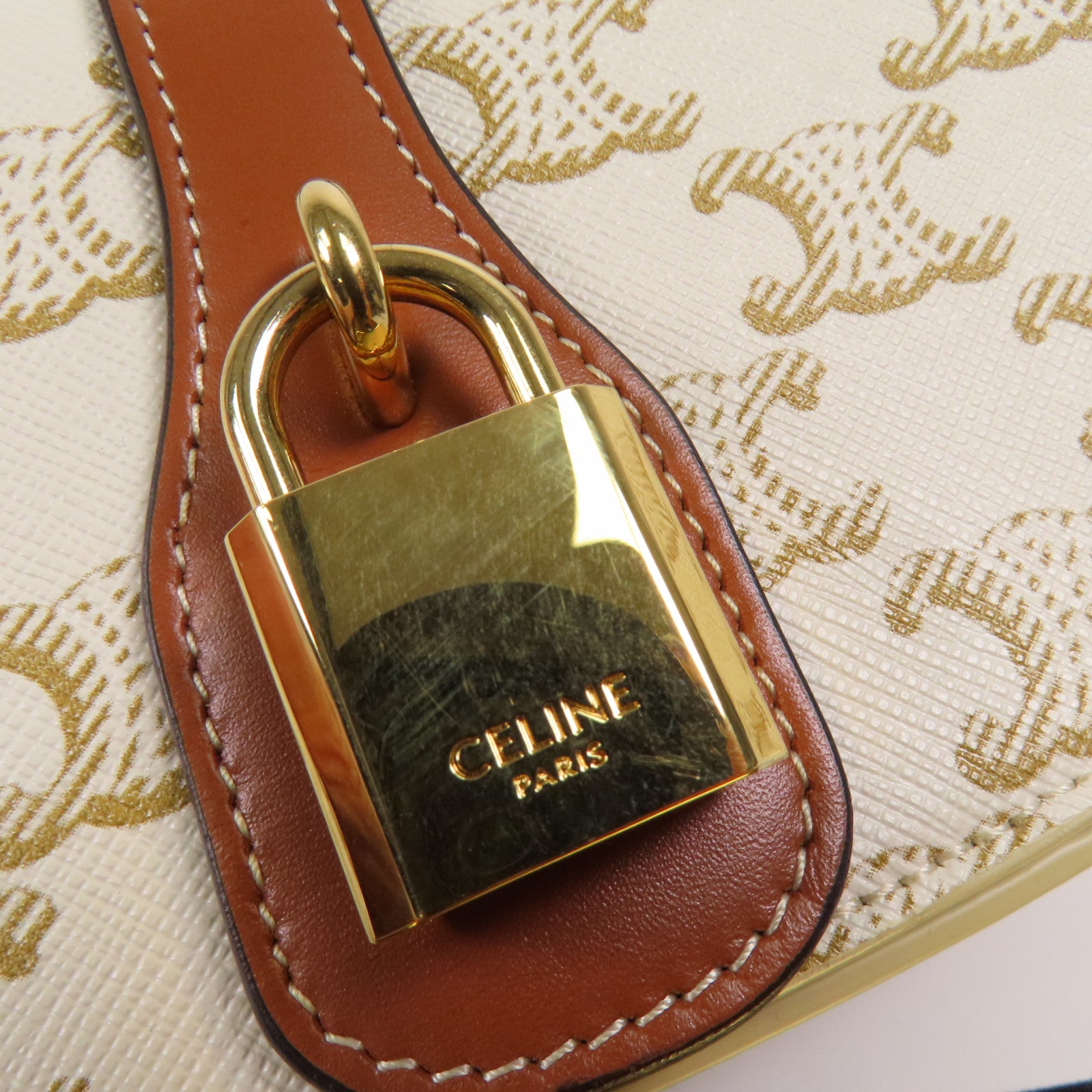 CELINE 塗層帆布Tabou Bag金扣手挽肩背兩用袋