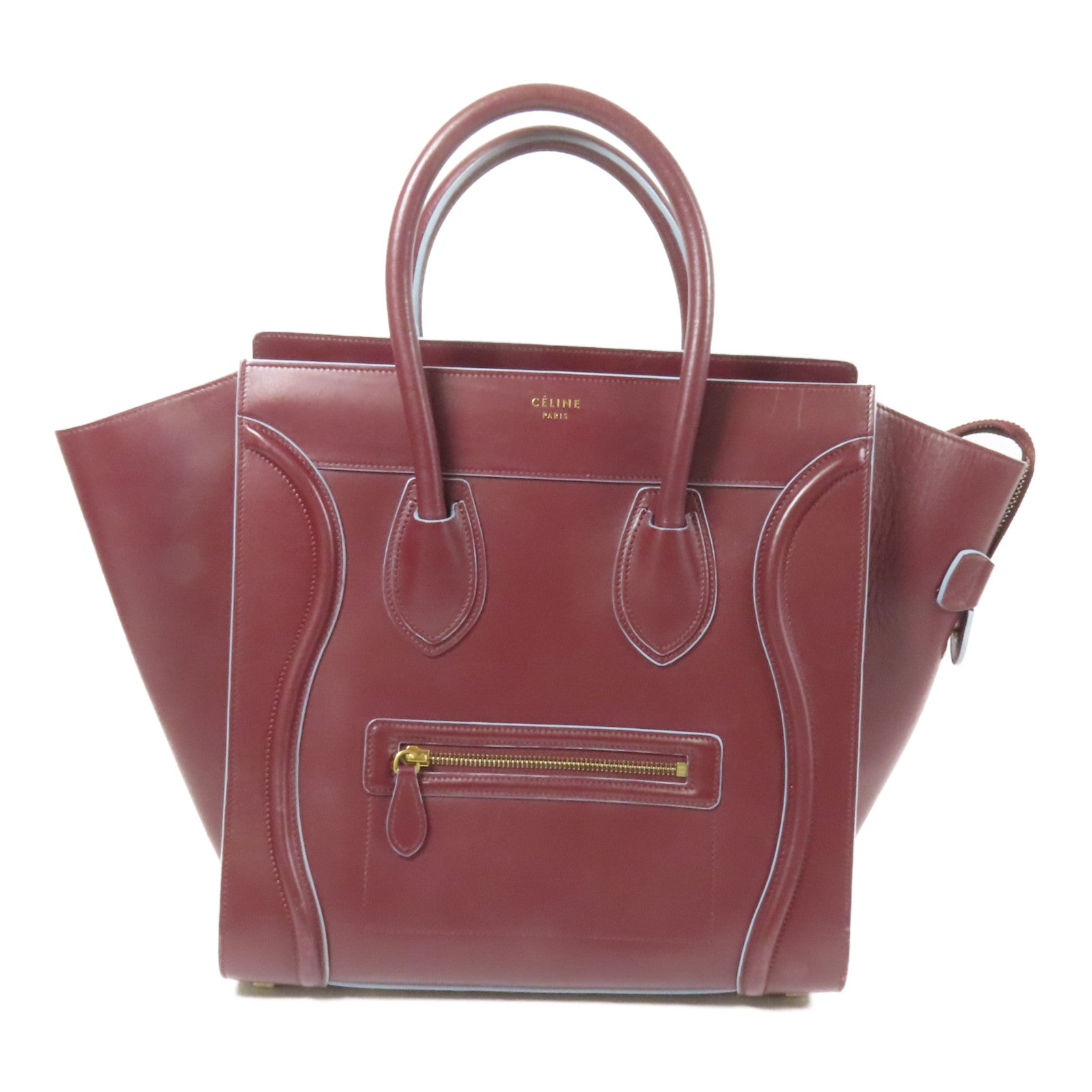 CELINE 牛皮皮革Mini Luggage金扣手挽袋