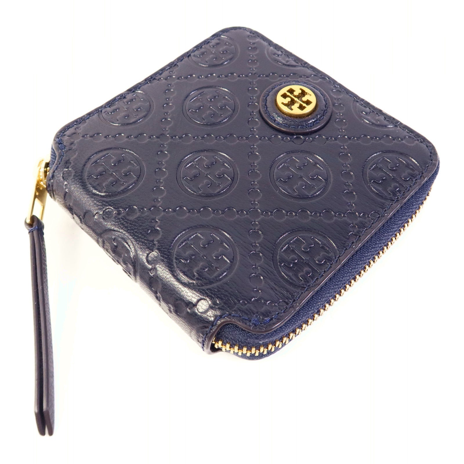 Tory Burch 牛皮皮革Round Wallet金扣錢包