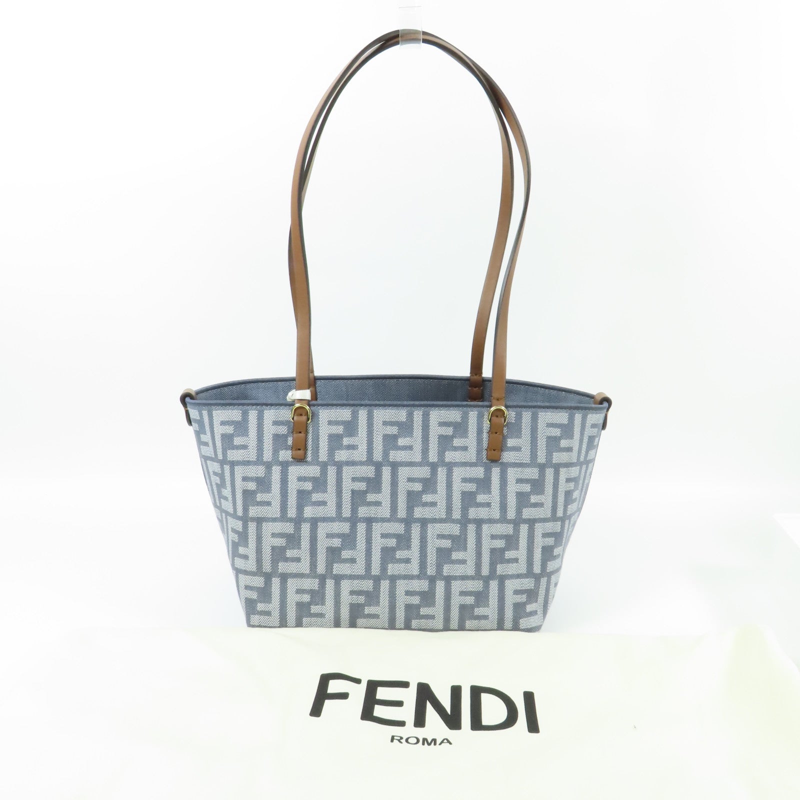 FENDI GHW Small Roll Shoulder Bag 8BH424 AUT4 F1SXQ Denim Blue