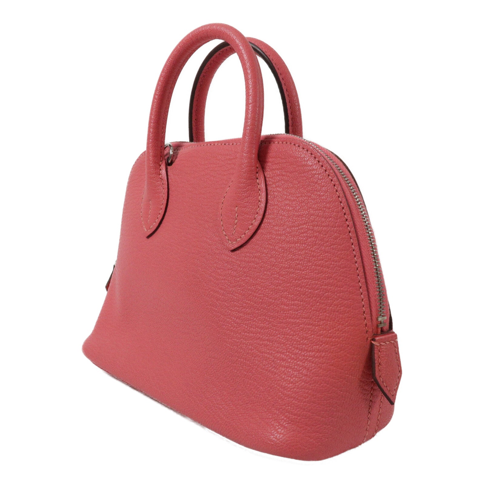 HERMES Chevre皮革Mini Bolide手挽肩背兩用袋Rose Azalee
