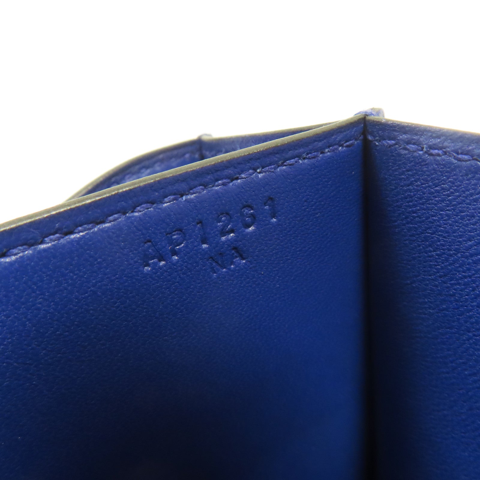 HERMES 【激減優惠】Tadelakt皮革Constance Mini銀扣肩背袋藍色