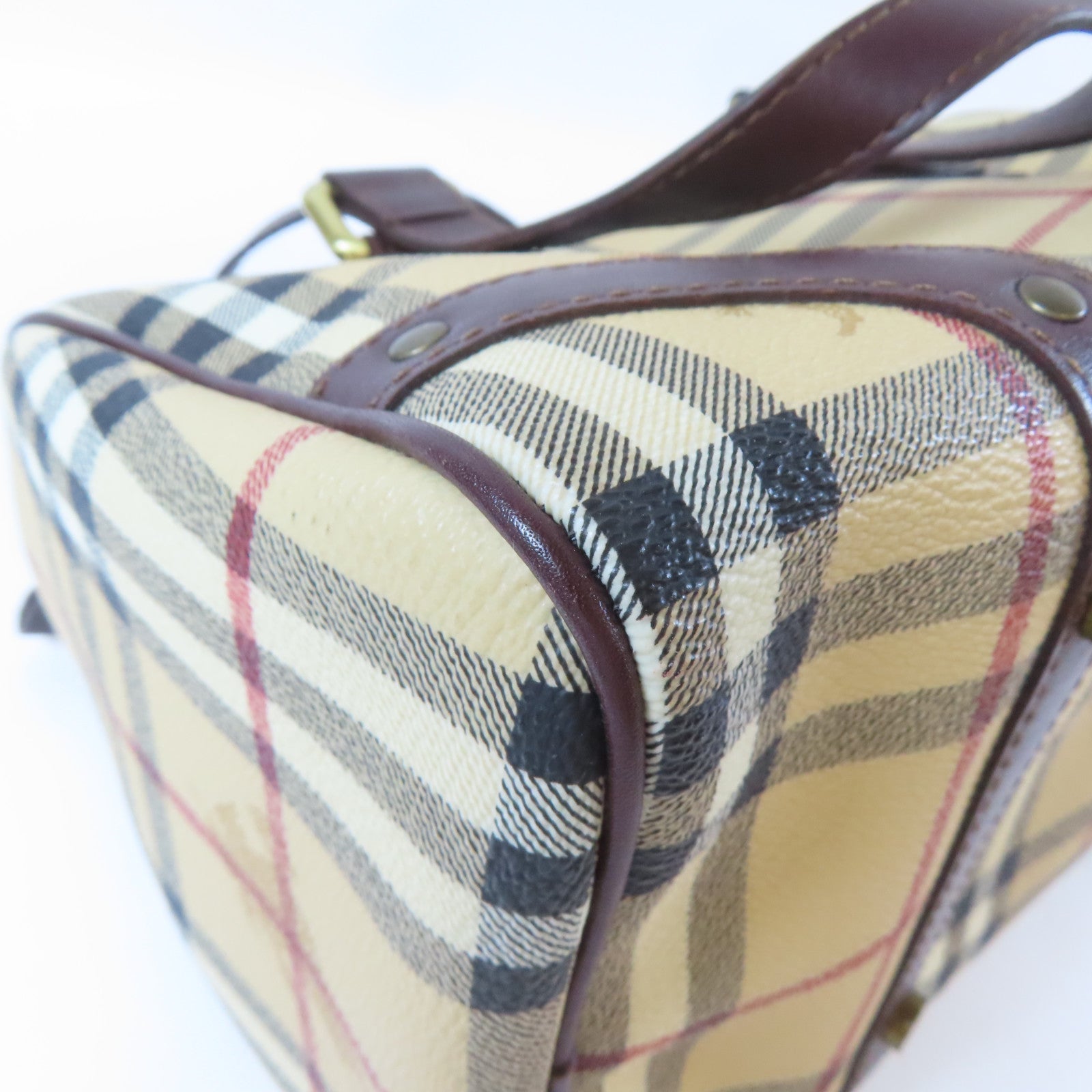 BURBERRY 塗層帆布Hand Bag金扣手挽袋米色